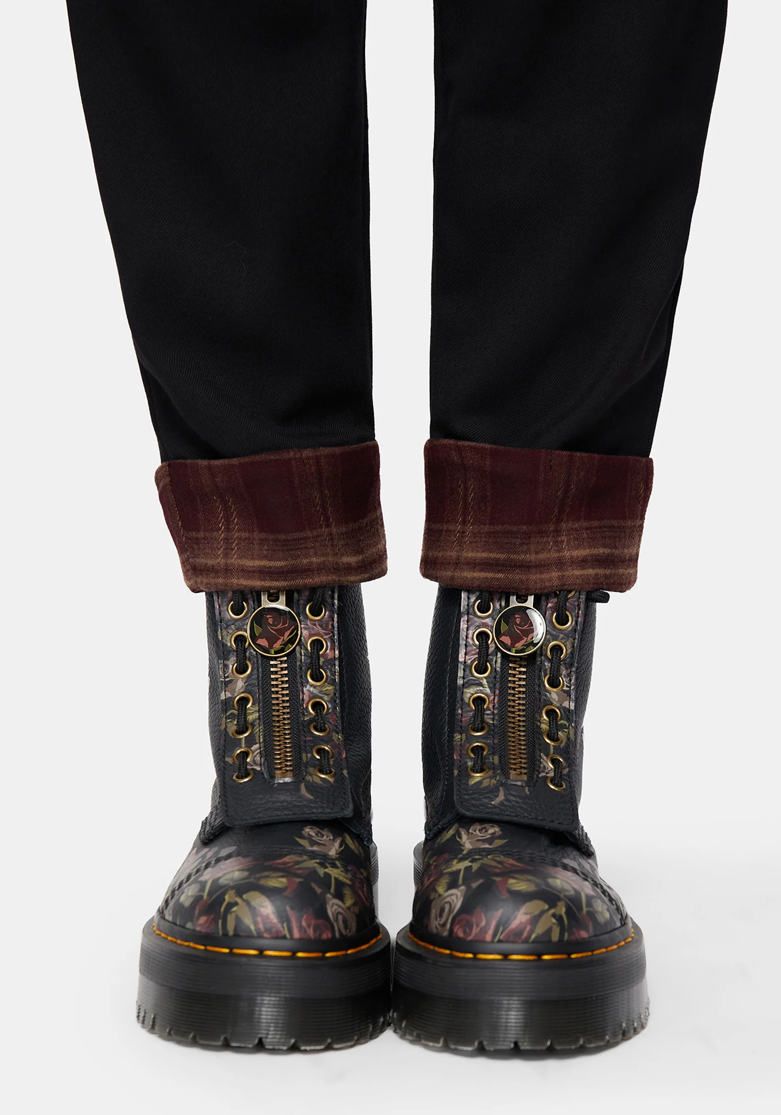 Loura Tapered Leg Check Turn Up Trouser - Image 2
