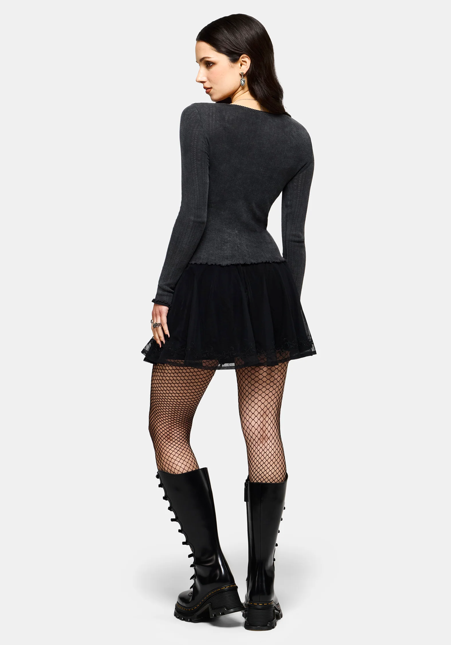Lucera Long Sleeve Pointelle Scoop Neck Top - Image 3