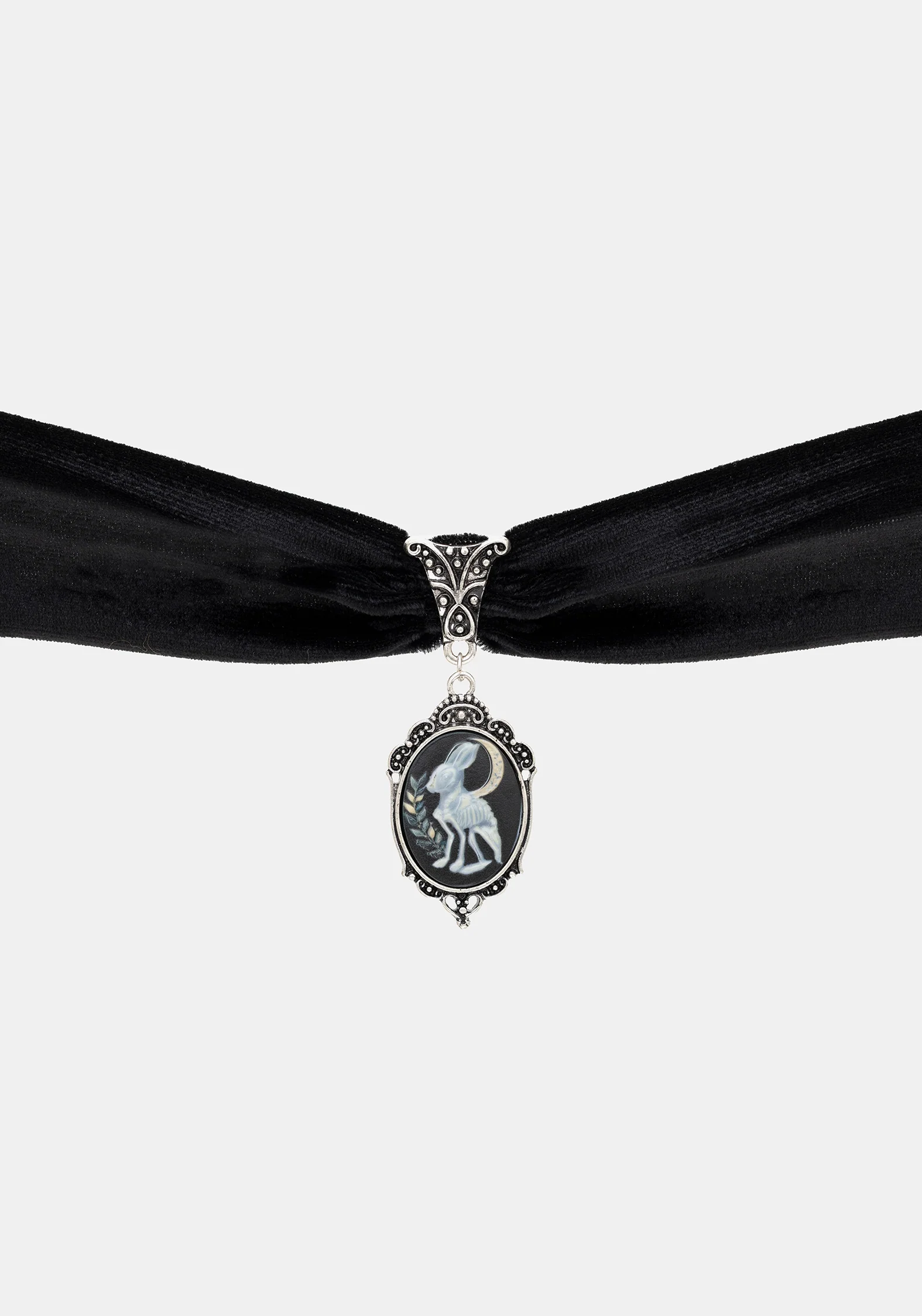 Malia Rabbit Skeleton Velvet Choker - Image 4