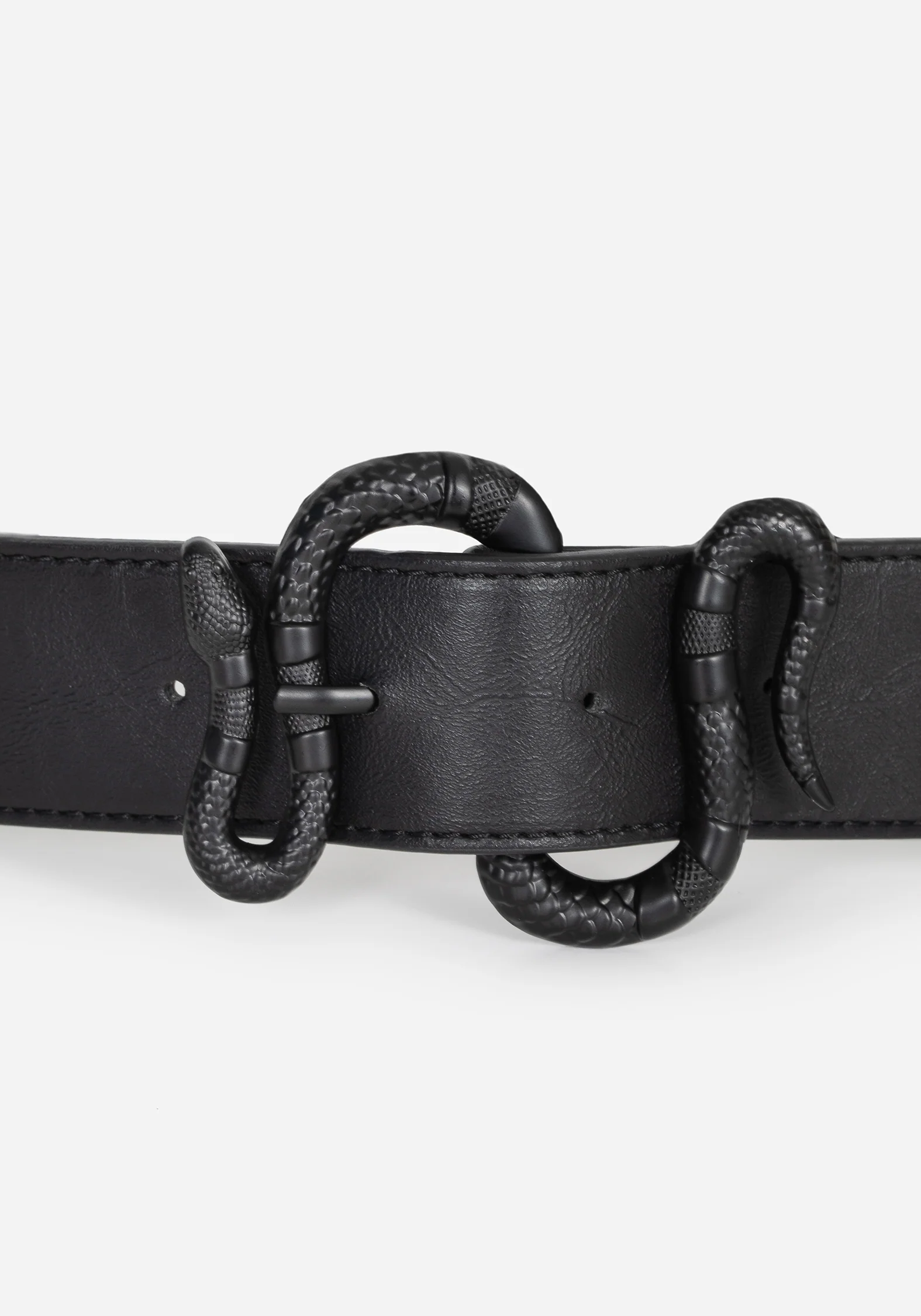Mamba Debossed Belt With Snake Buckle - Black - Image 2