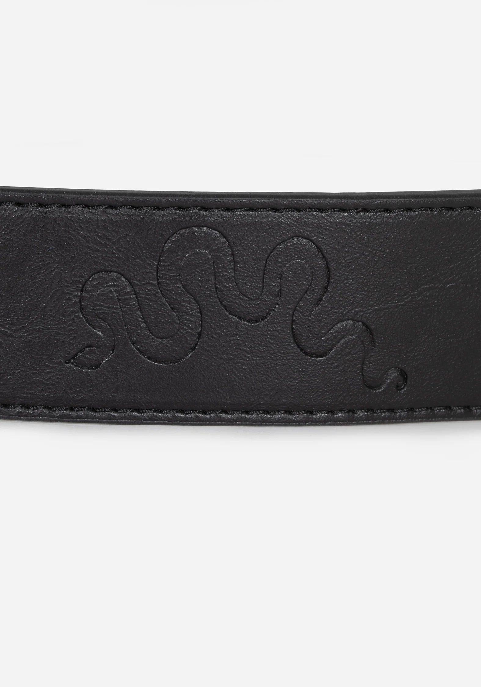Mamba Debossed Belt With Snake Buckle - Black - Image 8