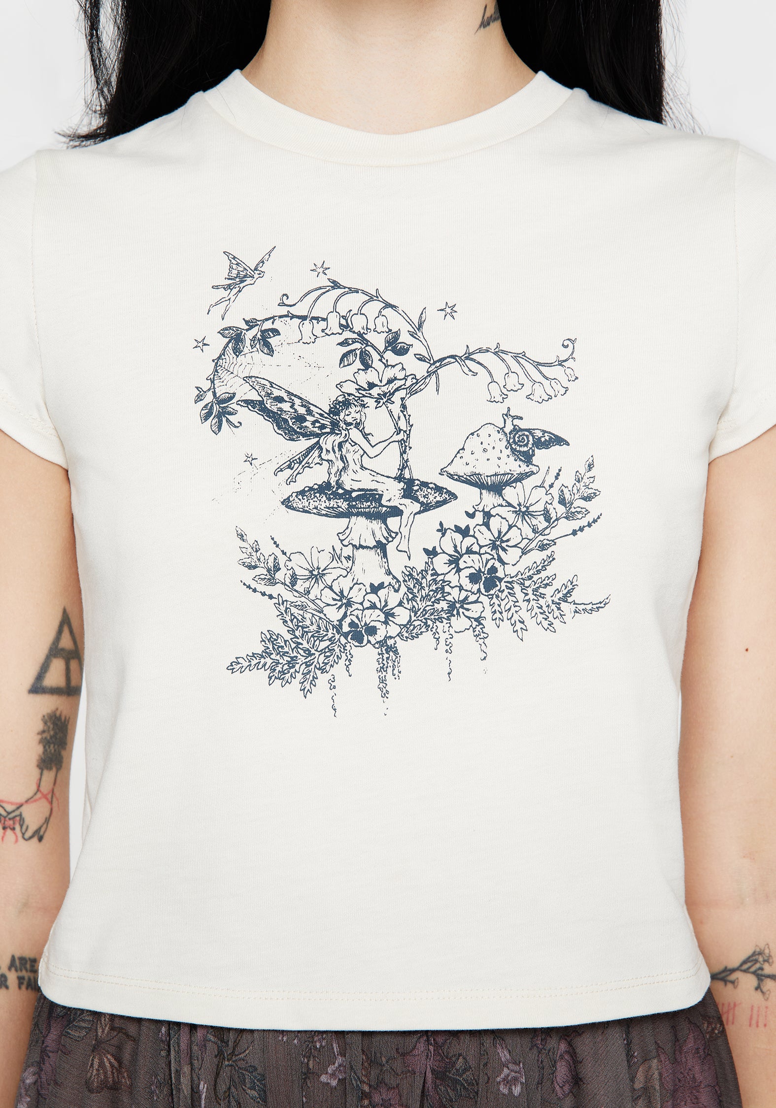 Maypole Cotton Fairy Print Crop T-Shirt - Image 6