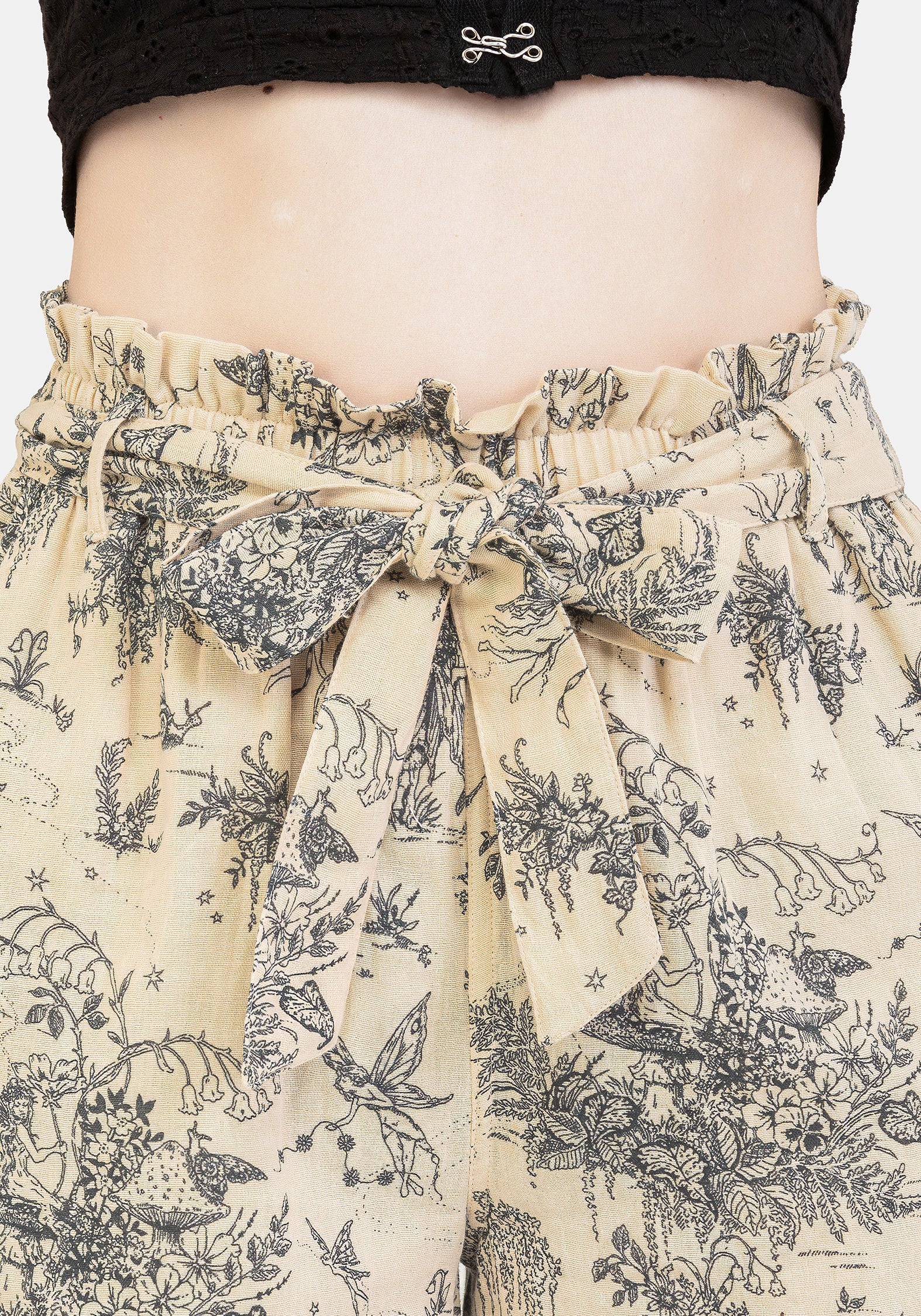 Maypole Cotton Print Paperbag Shorts - Image 7