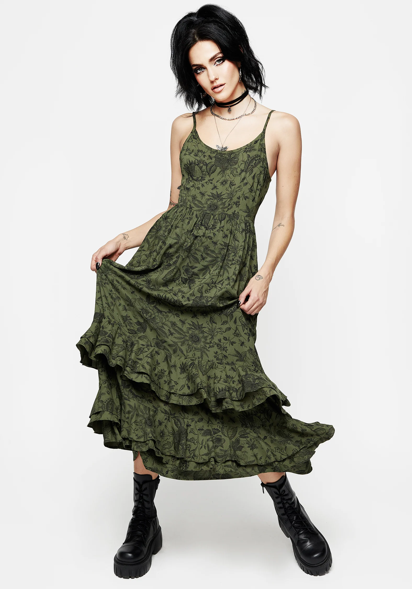 Meadowflowers Floral Print Tiered Midaxi Cami Dress - Image 4