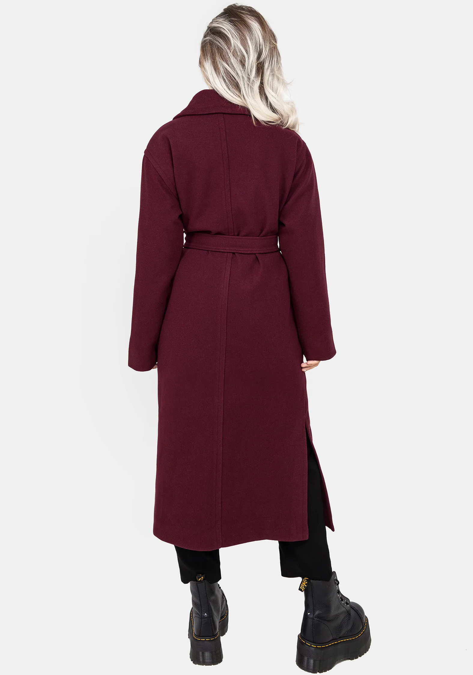 Meltdown Oversized Coat with Brooch - Red - Image 3