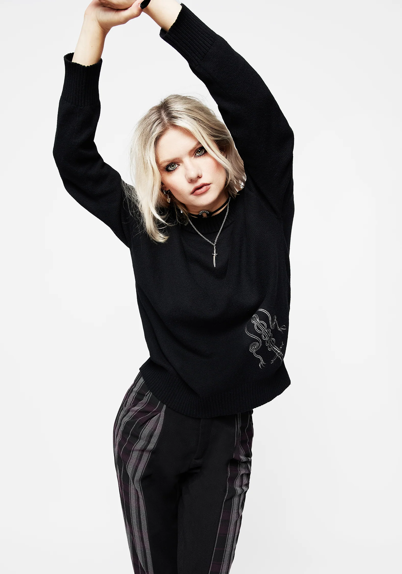 Misericorde Embroidered Knit Jumper - Image 5