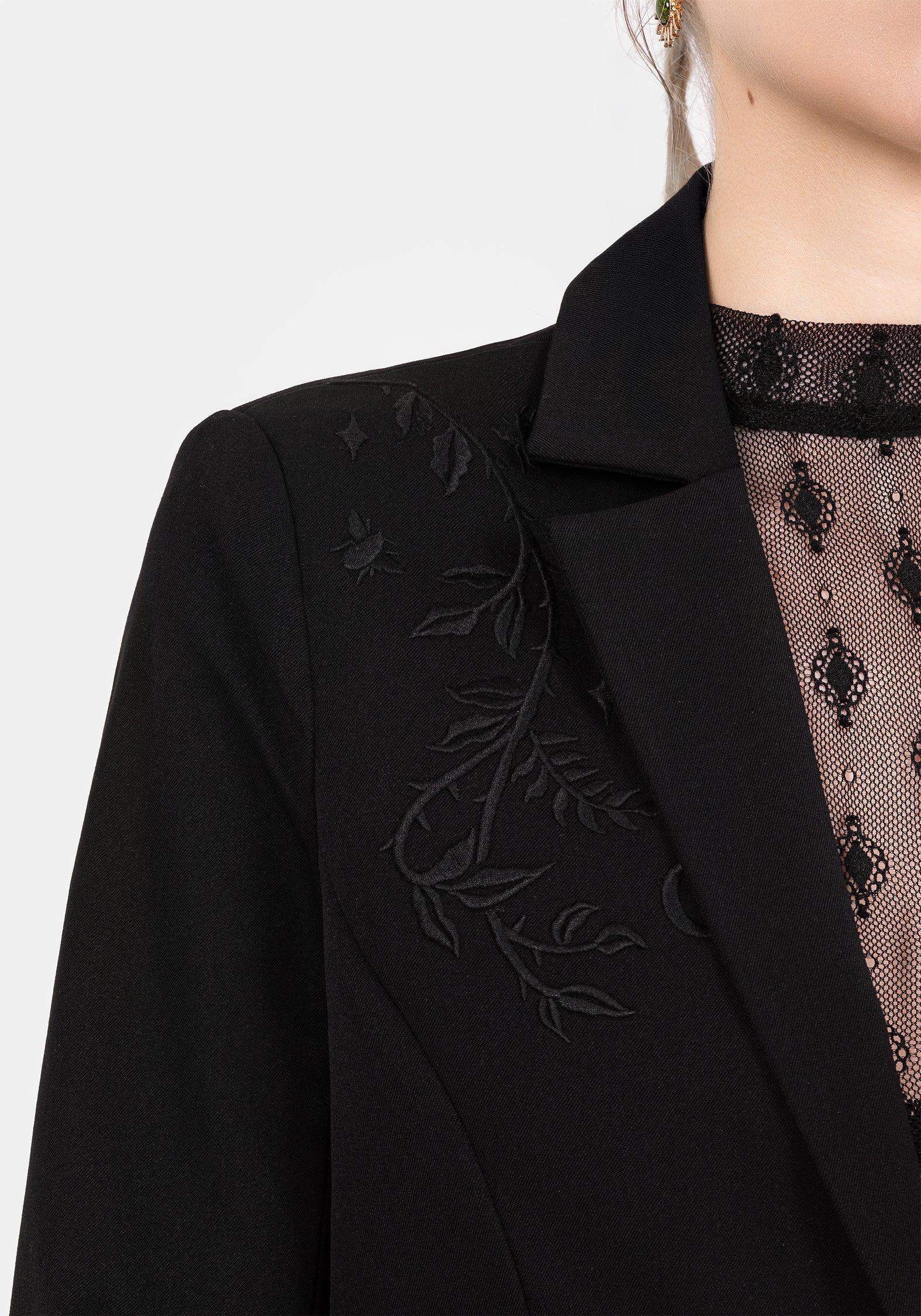 Mona Embroidered Crop Blazer - Image 2