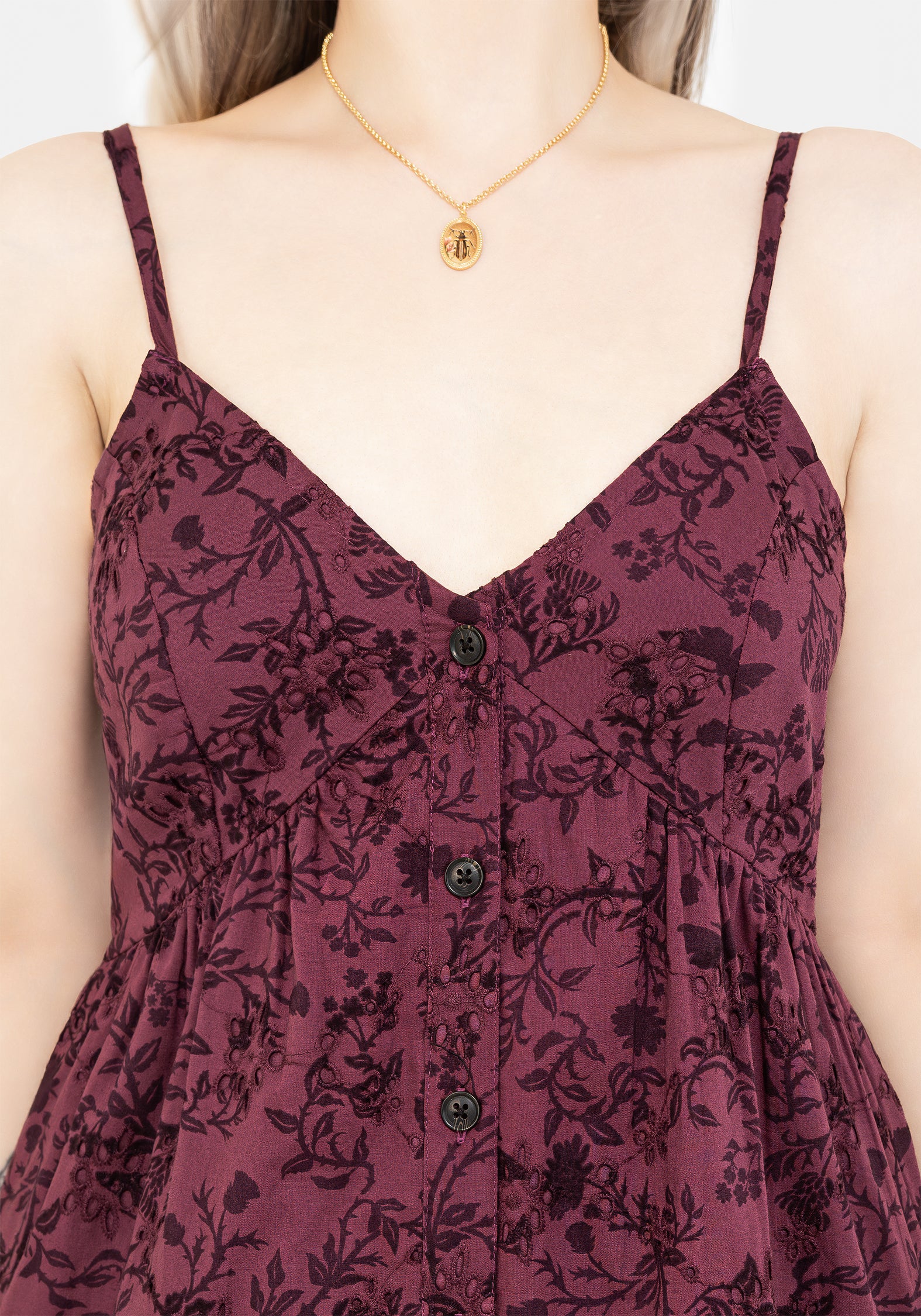 Morgana Cotton Broderie Cami Midaxi Dress - Image 2