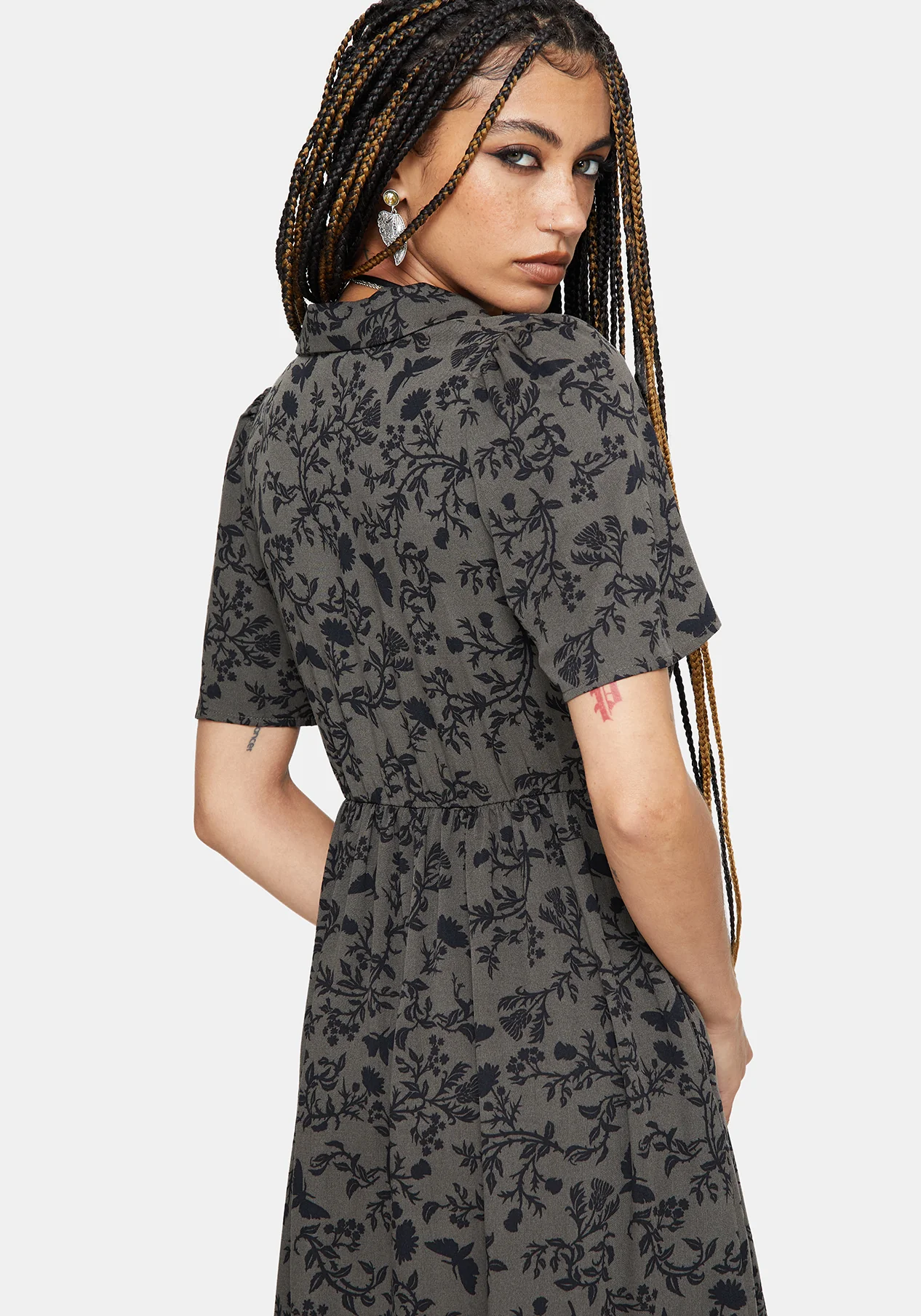 Morgana Midi Shirt Dress - Green - Image 5