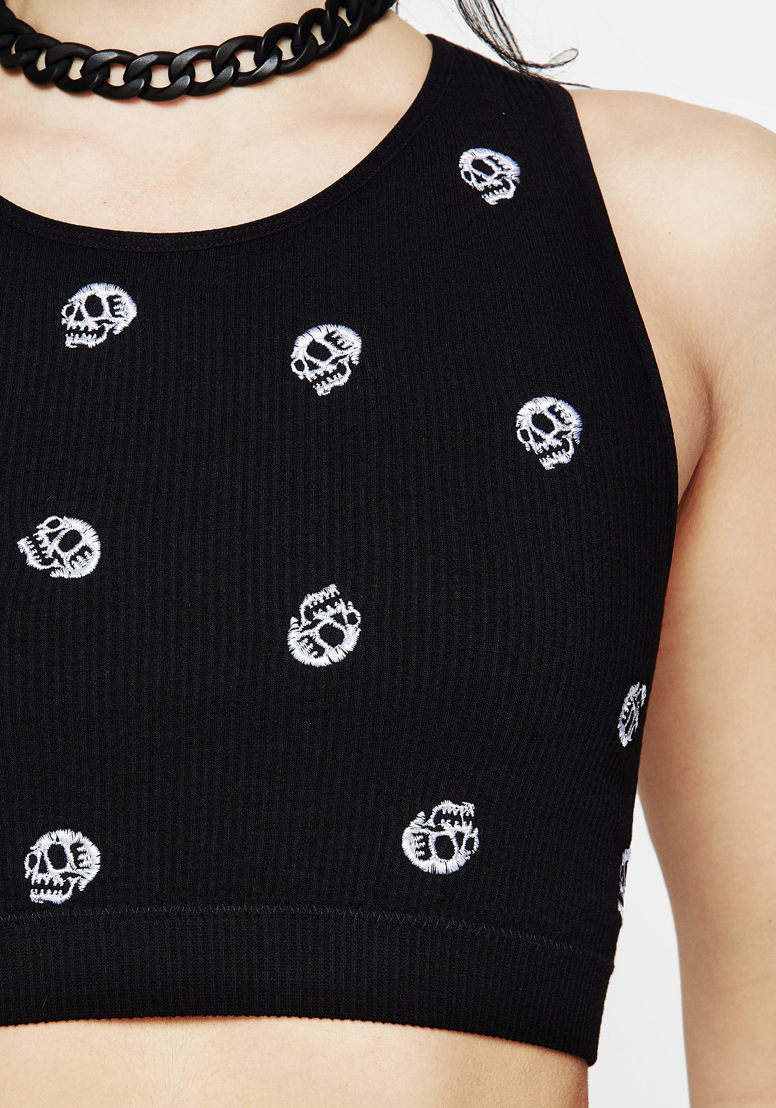 Mori Skull Embroidered Racerback Bralet - Image 2