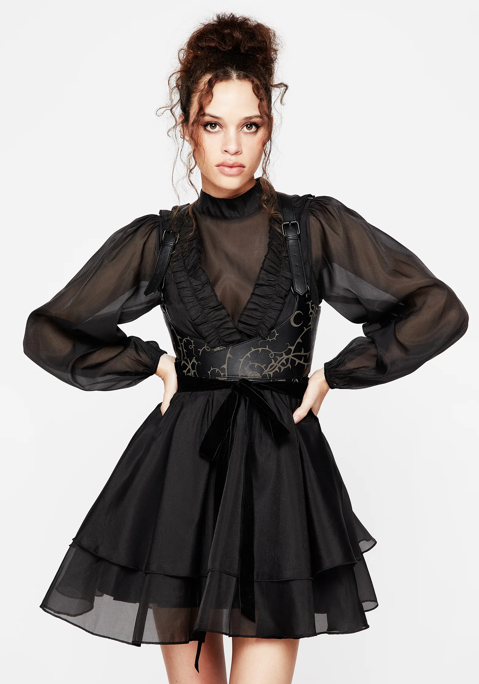 Morose Layered Frill Mini Dress - Image 4