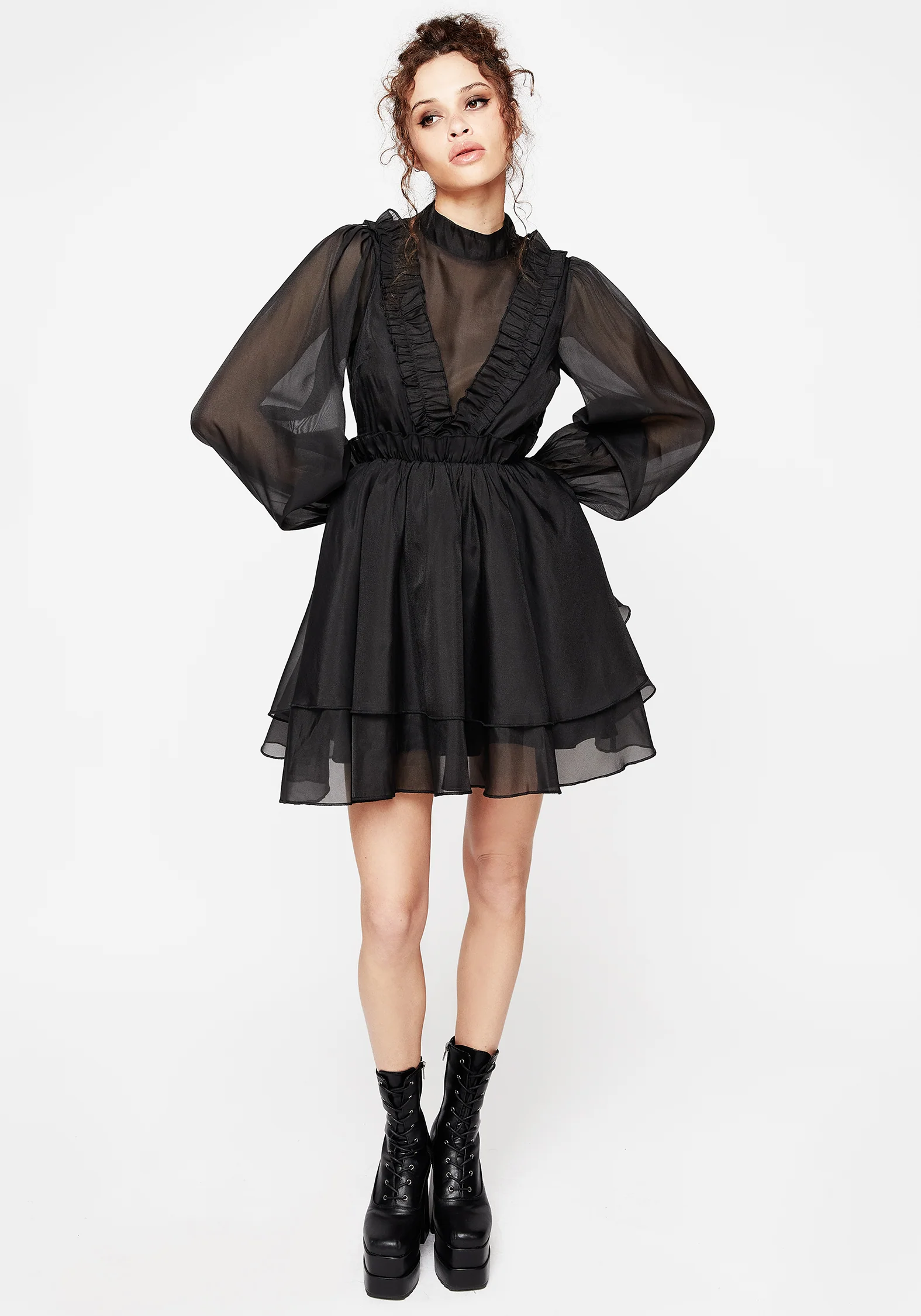 Morose Layered Frill Mini Dress - Image 6