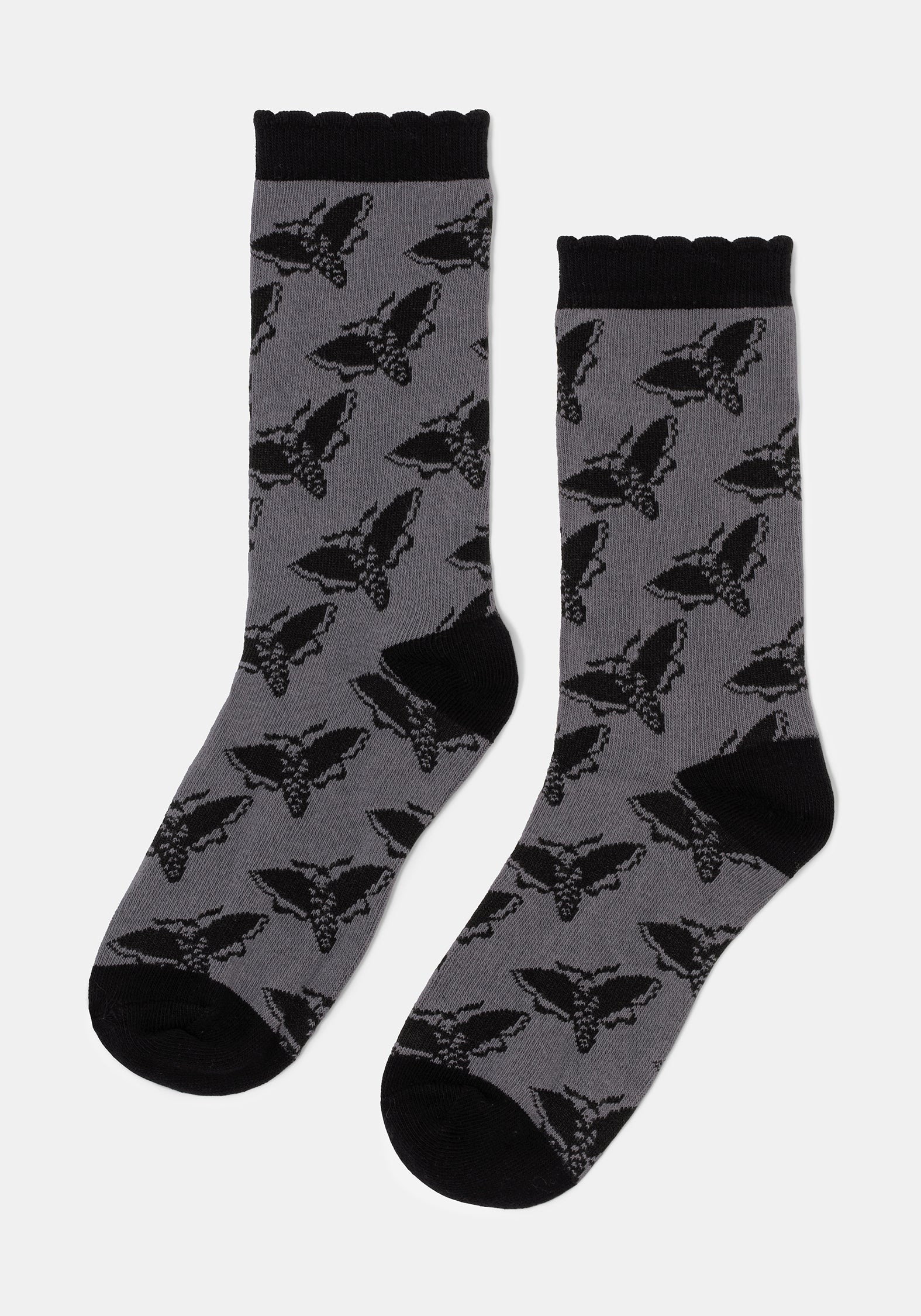 Mortmoth Jacquard Knit Socks - Black - Image 4