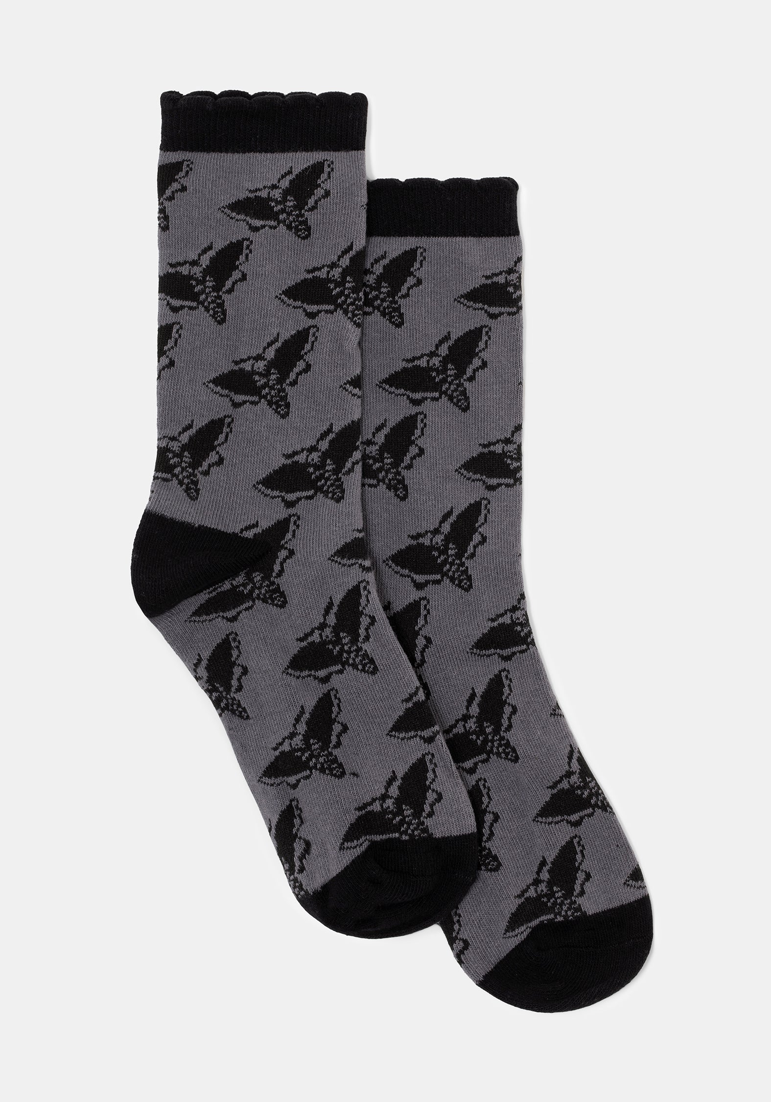 Mortmoth Jacquard Knit Socks - Black - Image 7