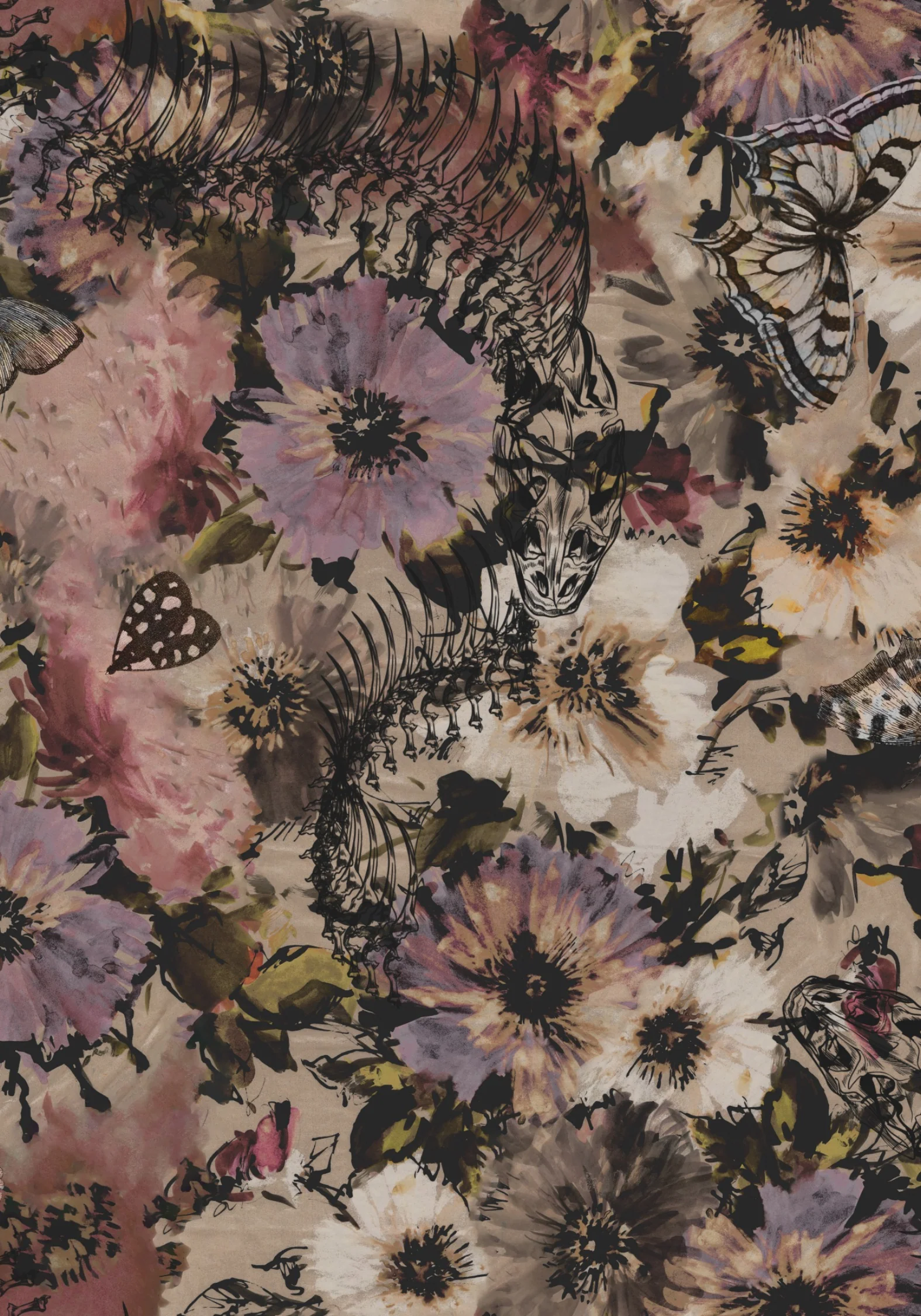 Mortua Grunge Floral Print Peplum Frill Cami Maxi Dress - Image 7