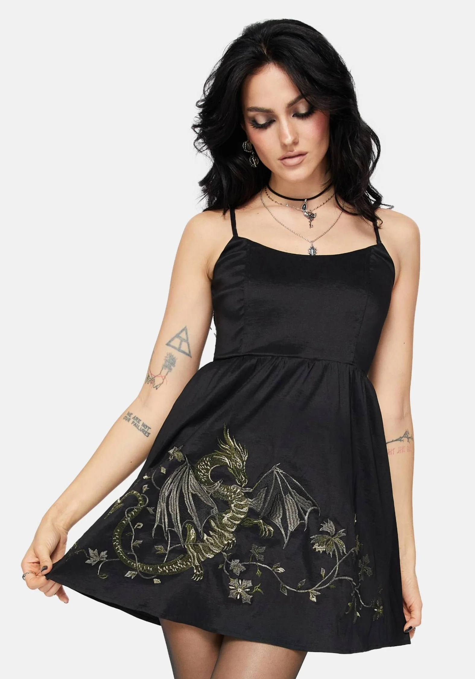 Muse Dragon Embroidery Strapless Mini Dress - Image 5