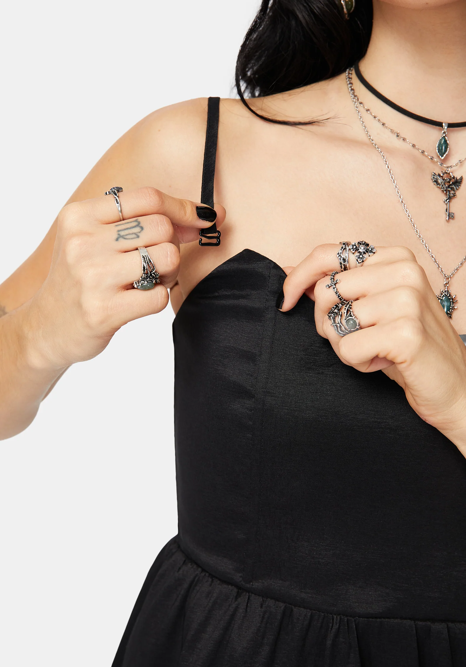 Muse Dragon Embroidery Strapless Mini Dress - Image 6