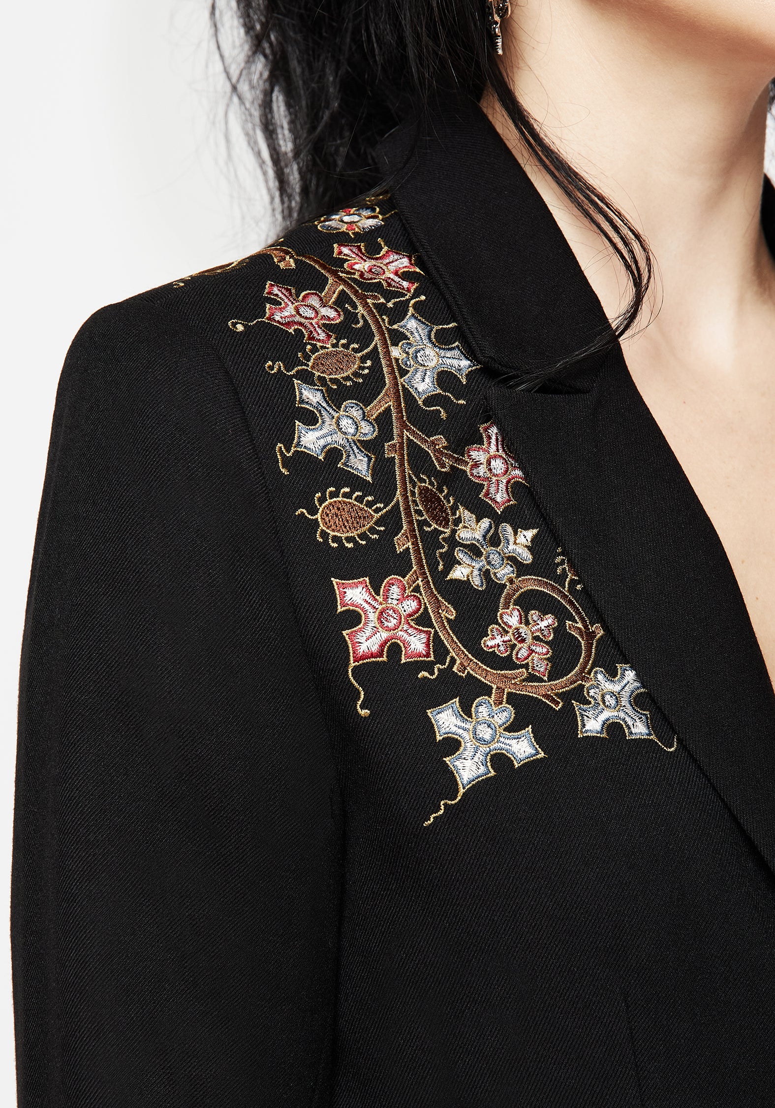 Nasturtium Floral Embroidered Relaxed Blazer - Image 2