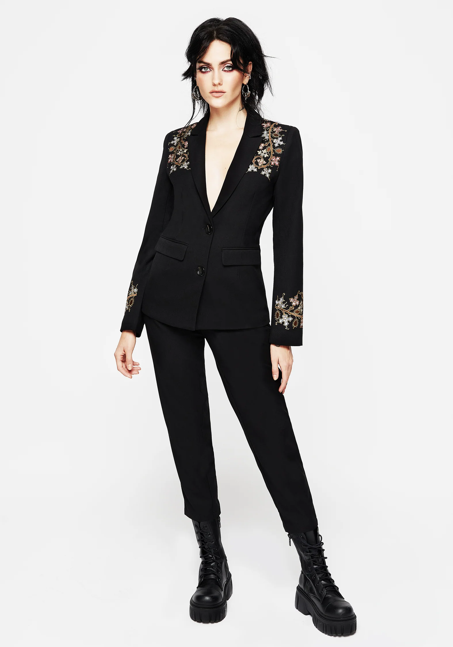 Nasturtium Floral Embroidered Relaxed Blazer - Image 6