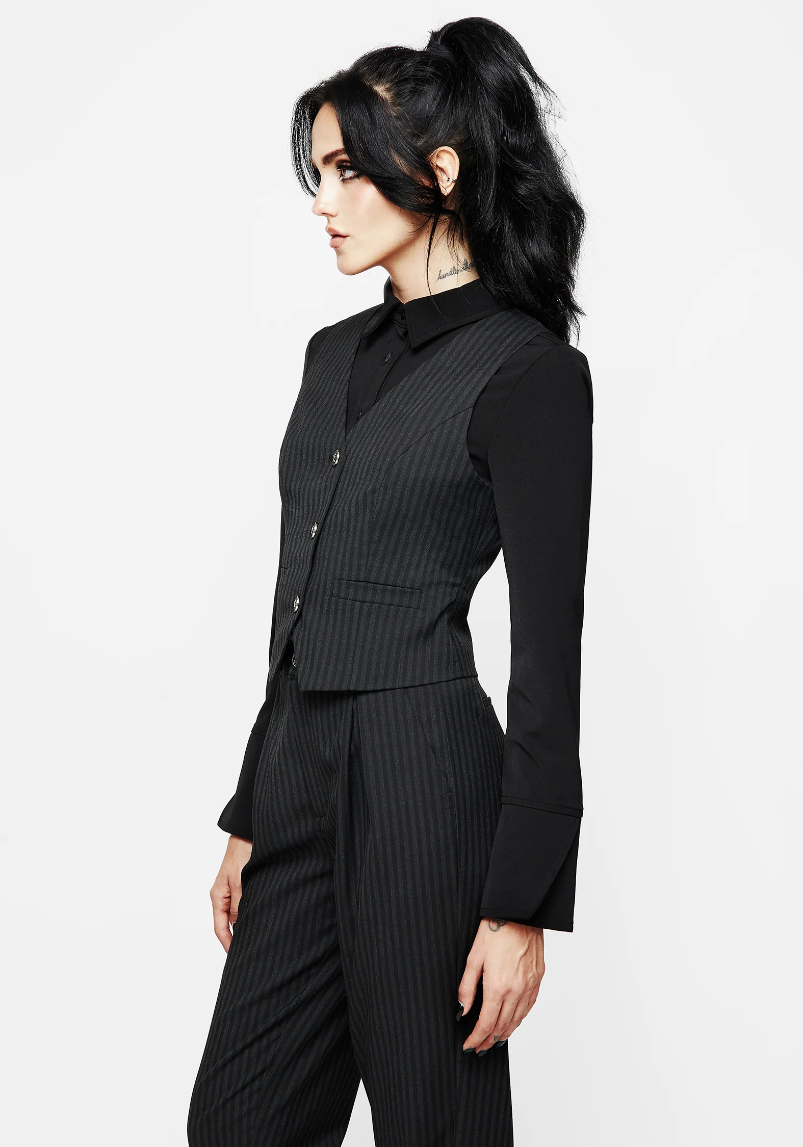 Nevermore Pinstripe Tailored Waistcoat - Image 6