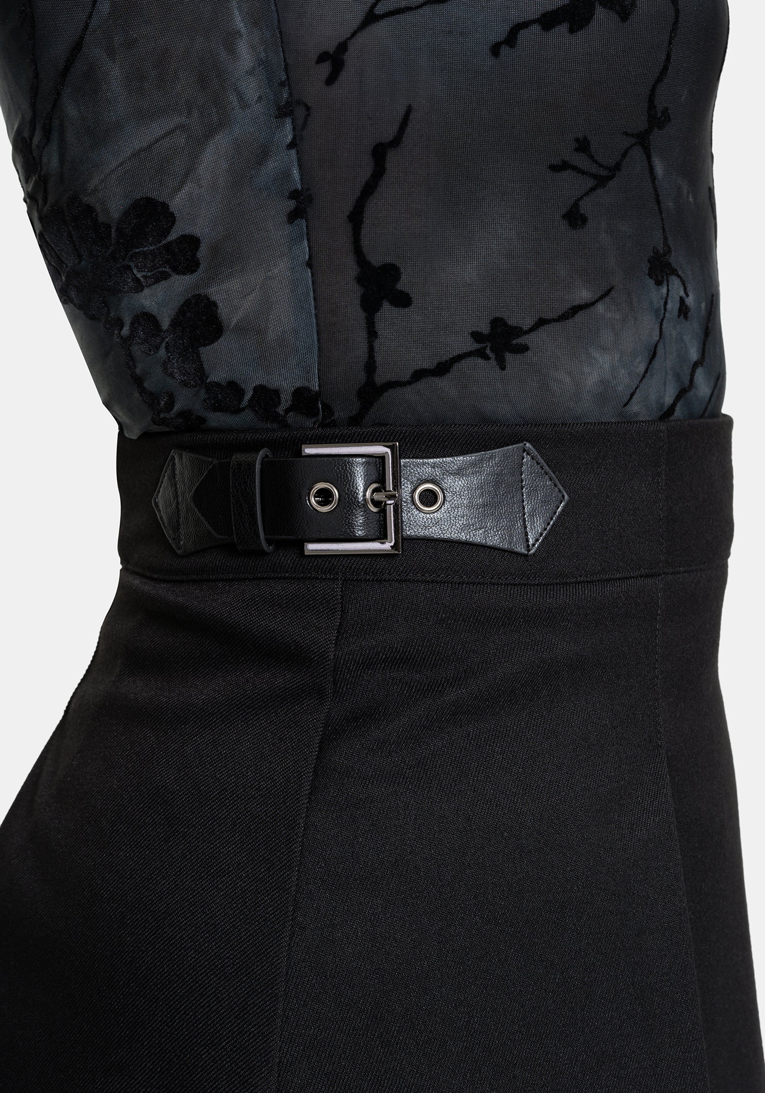 Nightingale Black Pleated Mini Skirt - Image 2