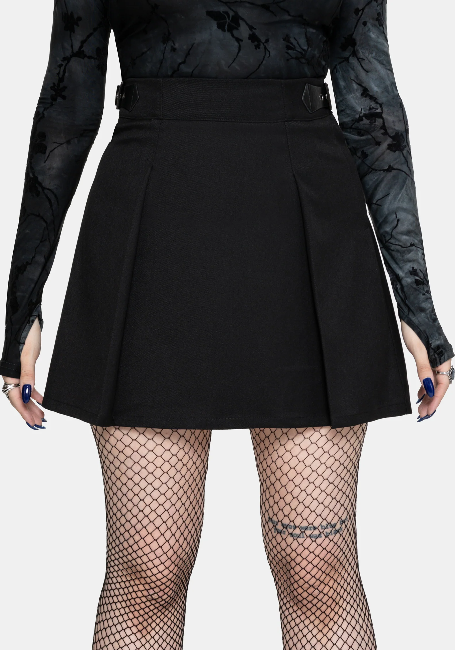 Nightingale Black Pleated Mini Skirt - Image 6