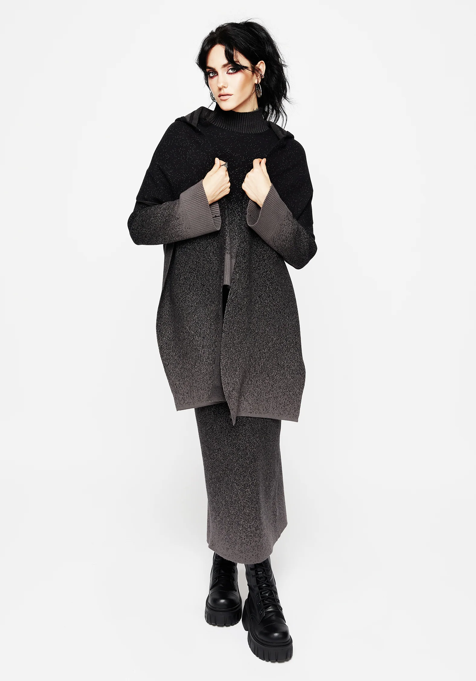 Nightjar Ombre Knit Mermaid Maxi Skirt - Image 7