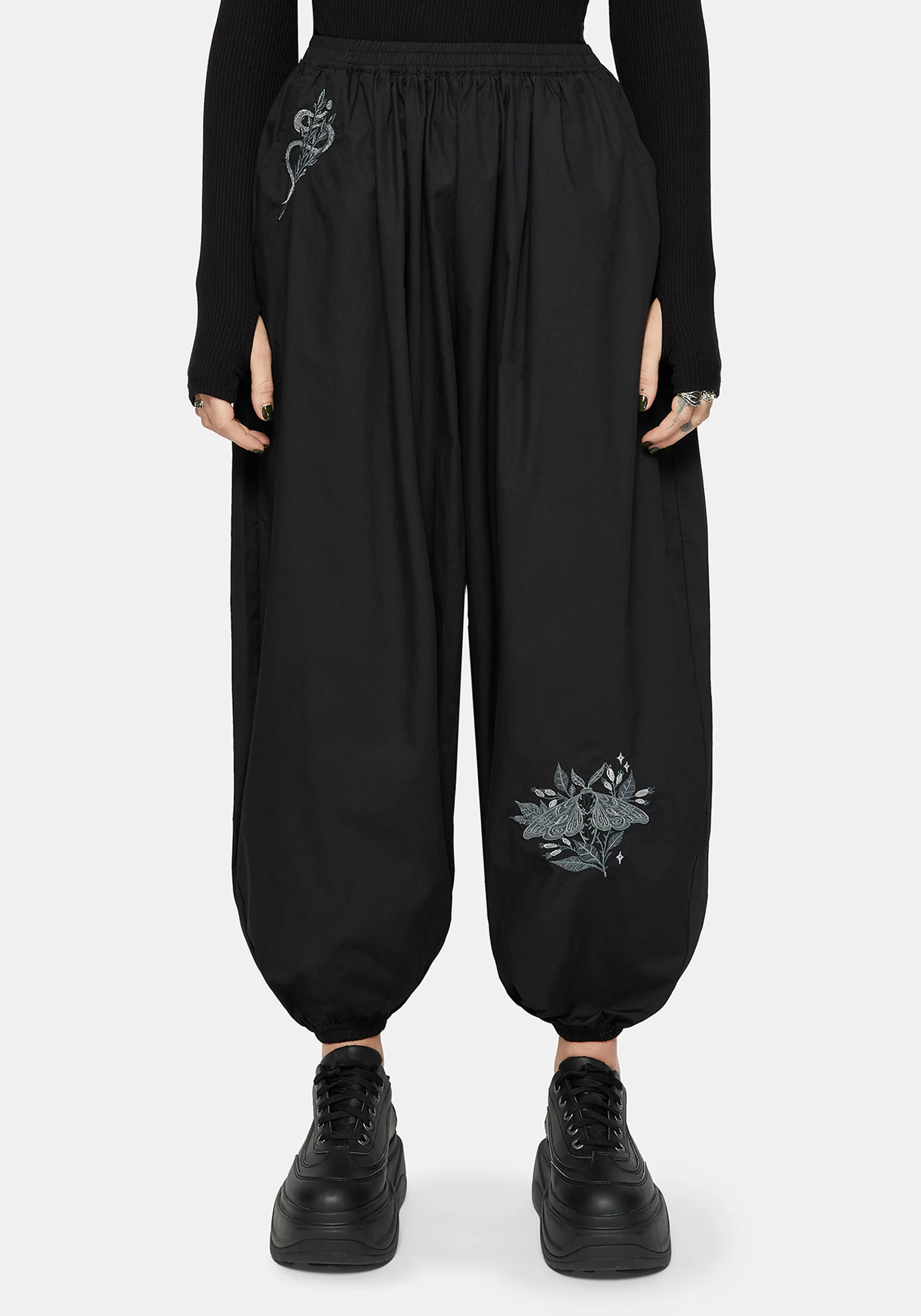 Nirah Embroidered Black Balloon Trouser - Image 7