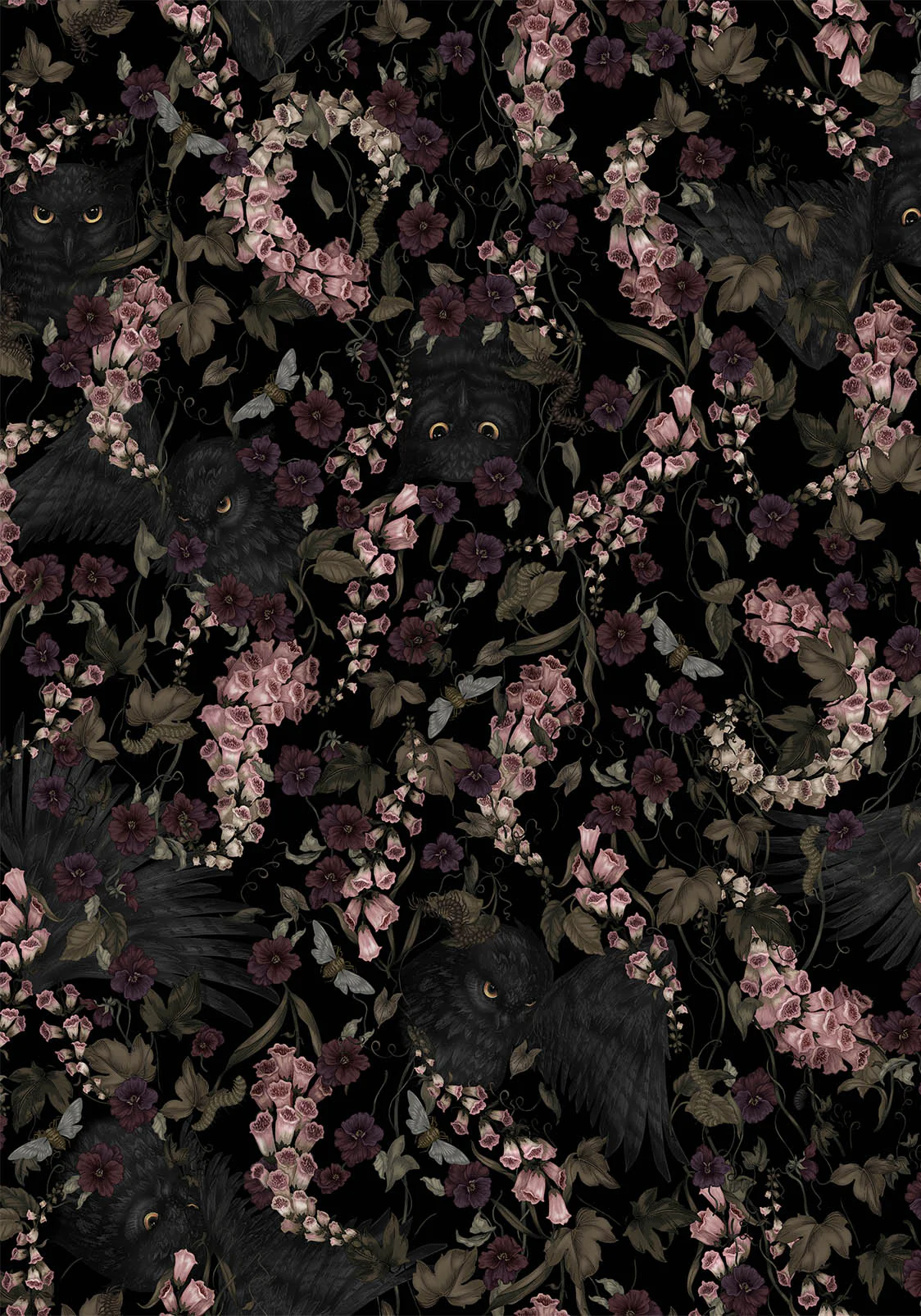 Noctua Owl Foxglove Printed Tiered Midaxi Dress - Image 6