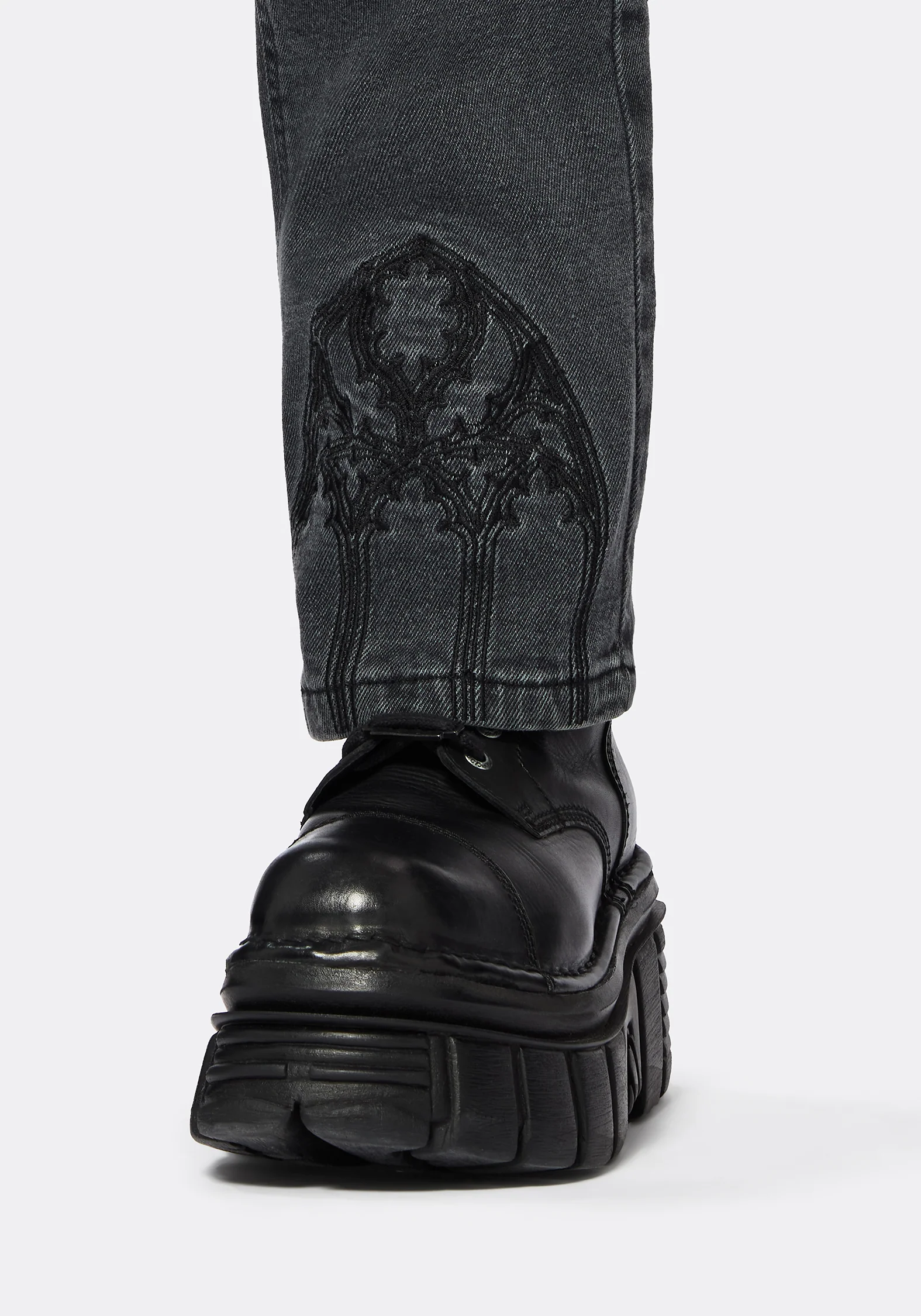 Occult Embroidered Straight Leg Jeans - Image 2