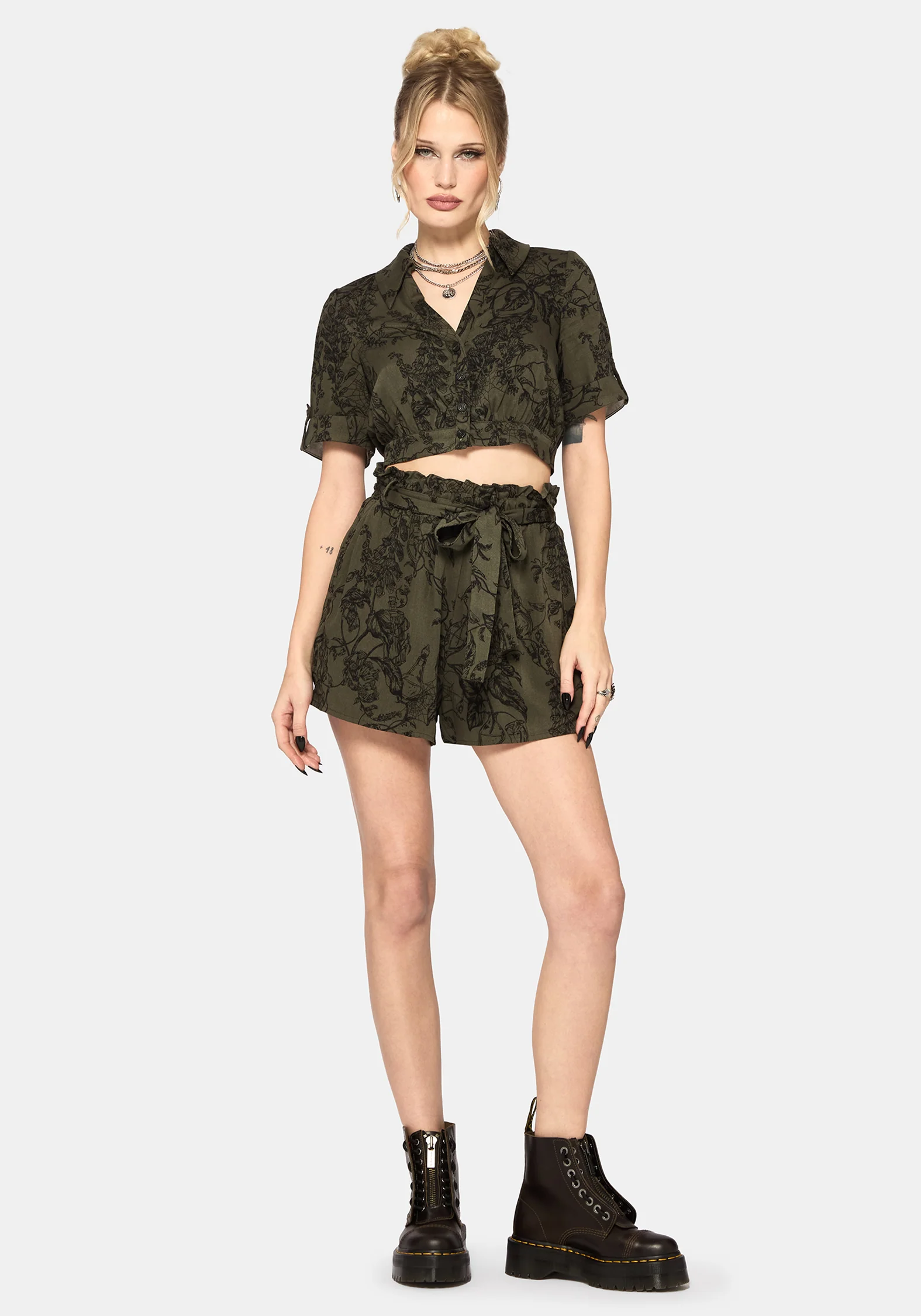 Orla Foxglove Potion Crop Short Sleeved Shirt - Image 5