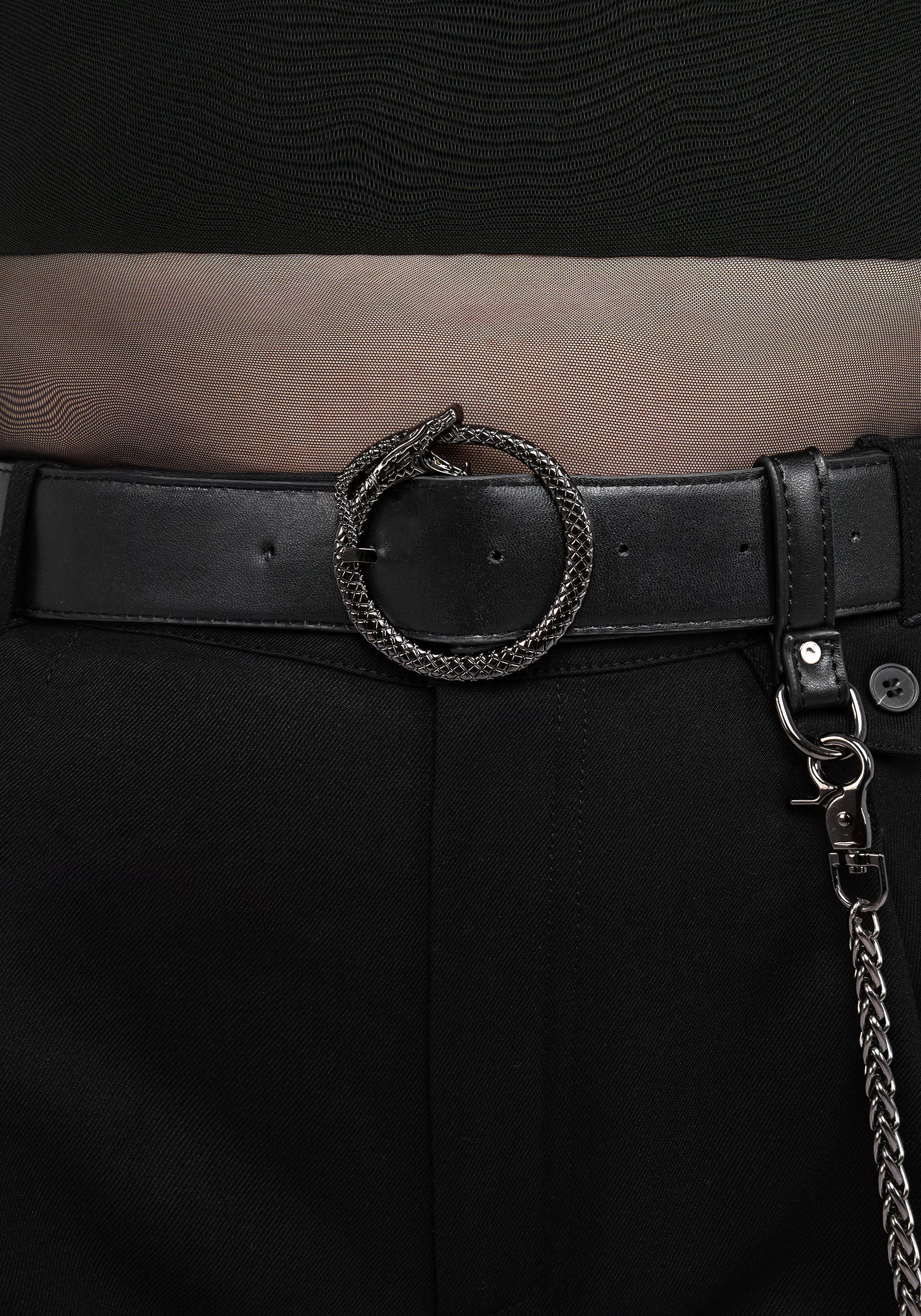 Ouroboros Snake Buckle Chain Belt - Image 2