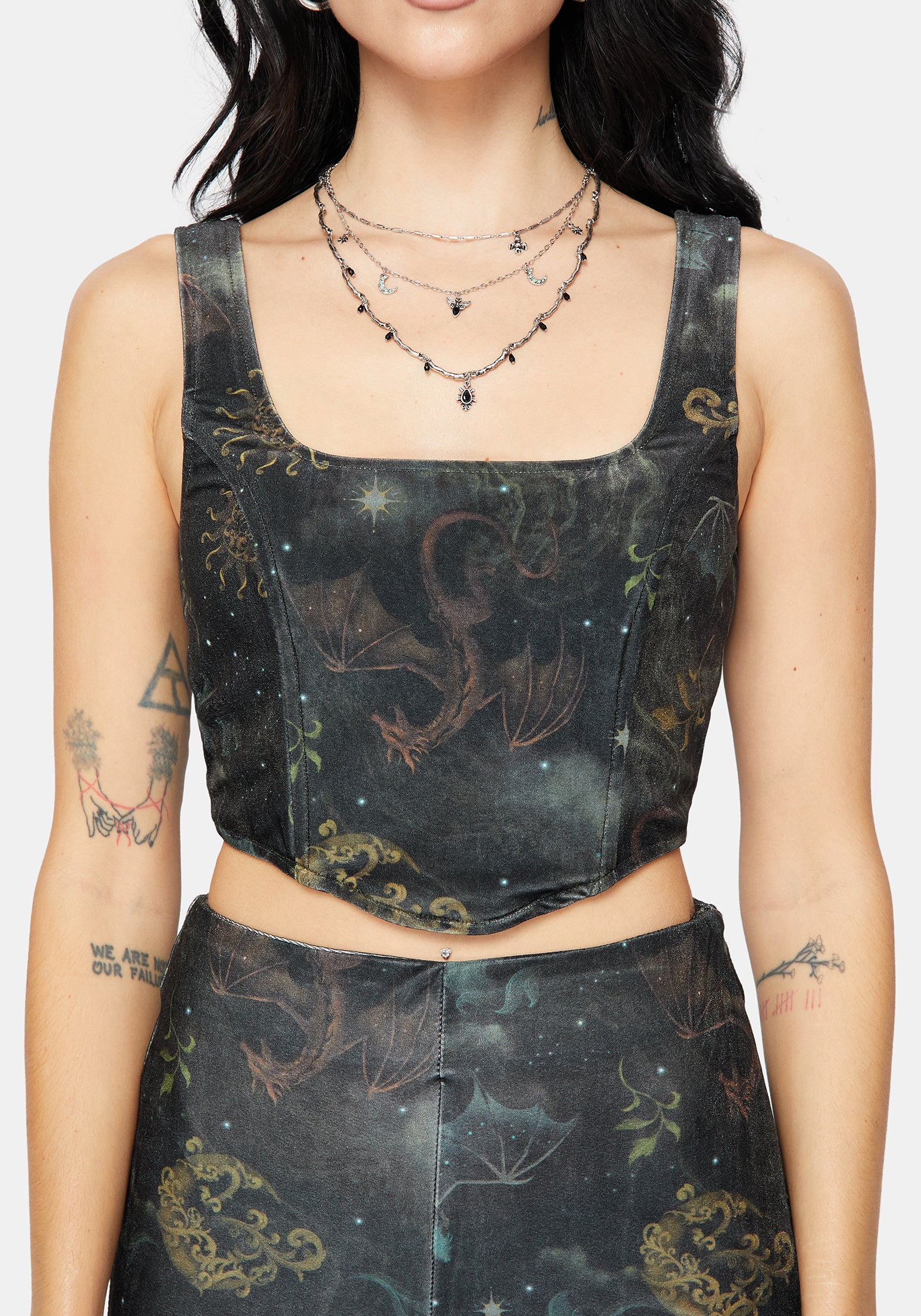 Phoenix Dragon Velour Corset - Image 2