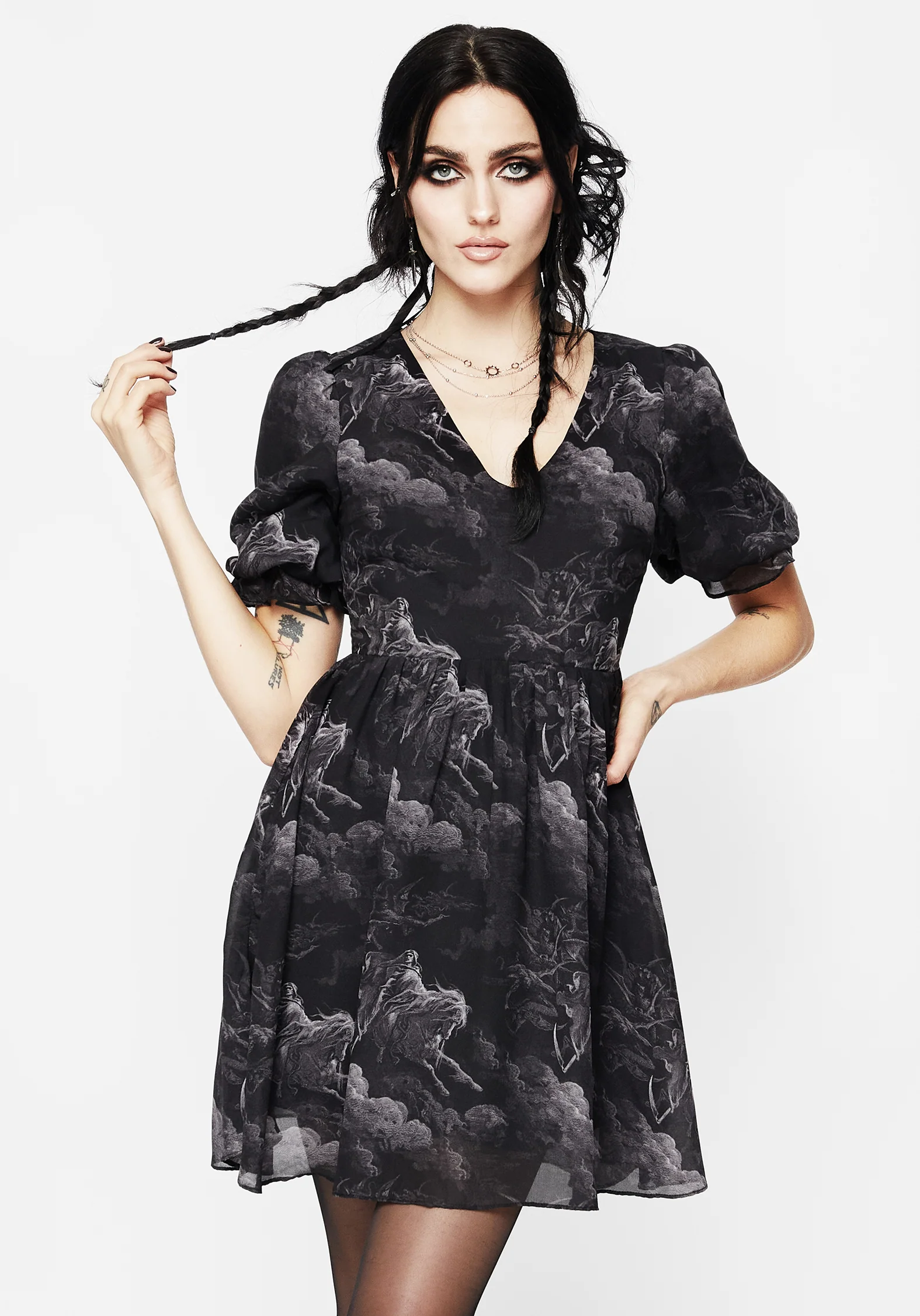 Revelation Chiffon Puff Sleeve Mini Dress - Image 8