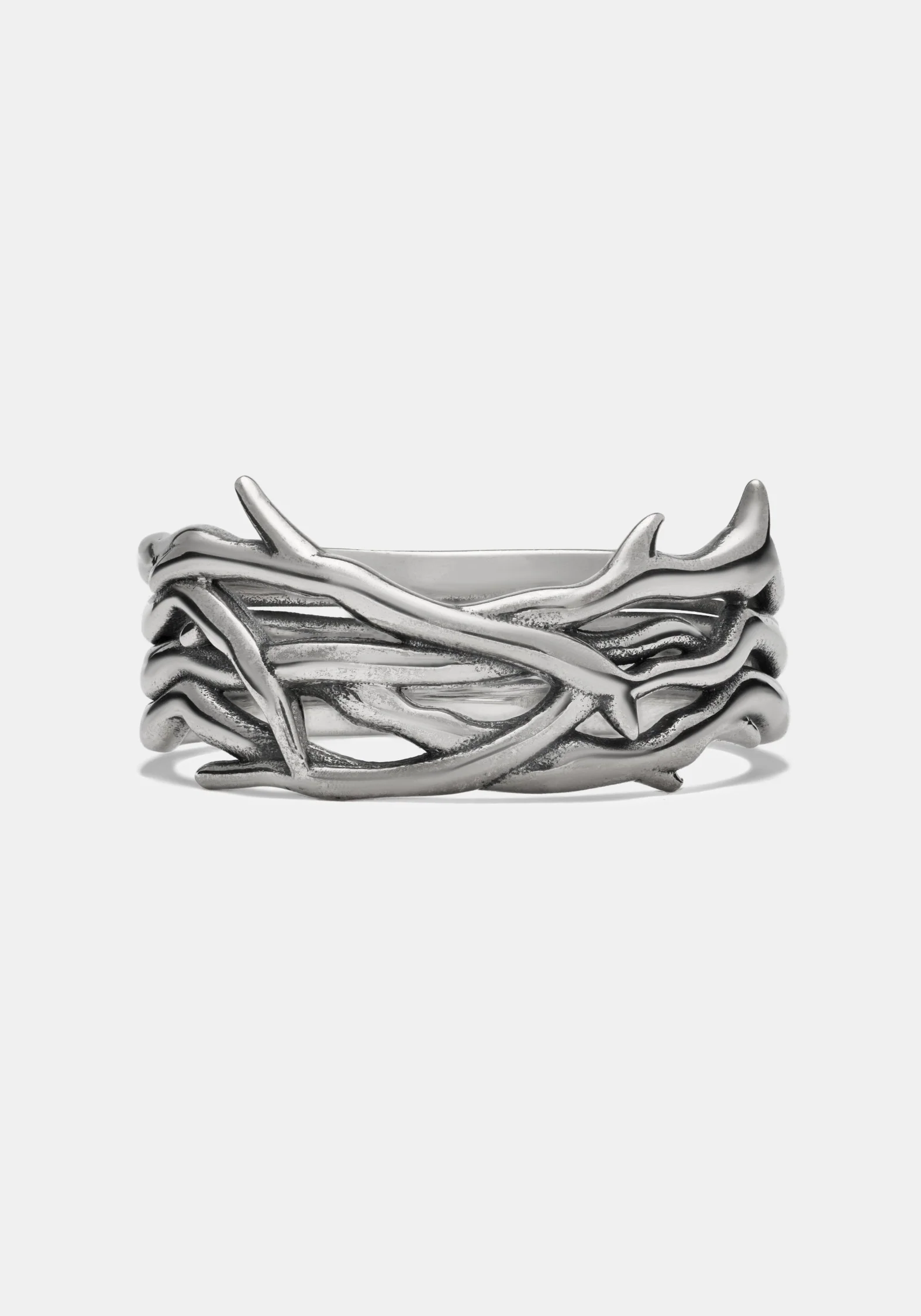 Rosethorn Sterling Silver Black Spinel Band - 9mm - Image 3