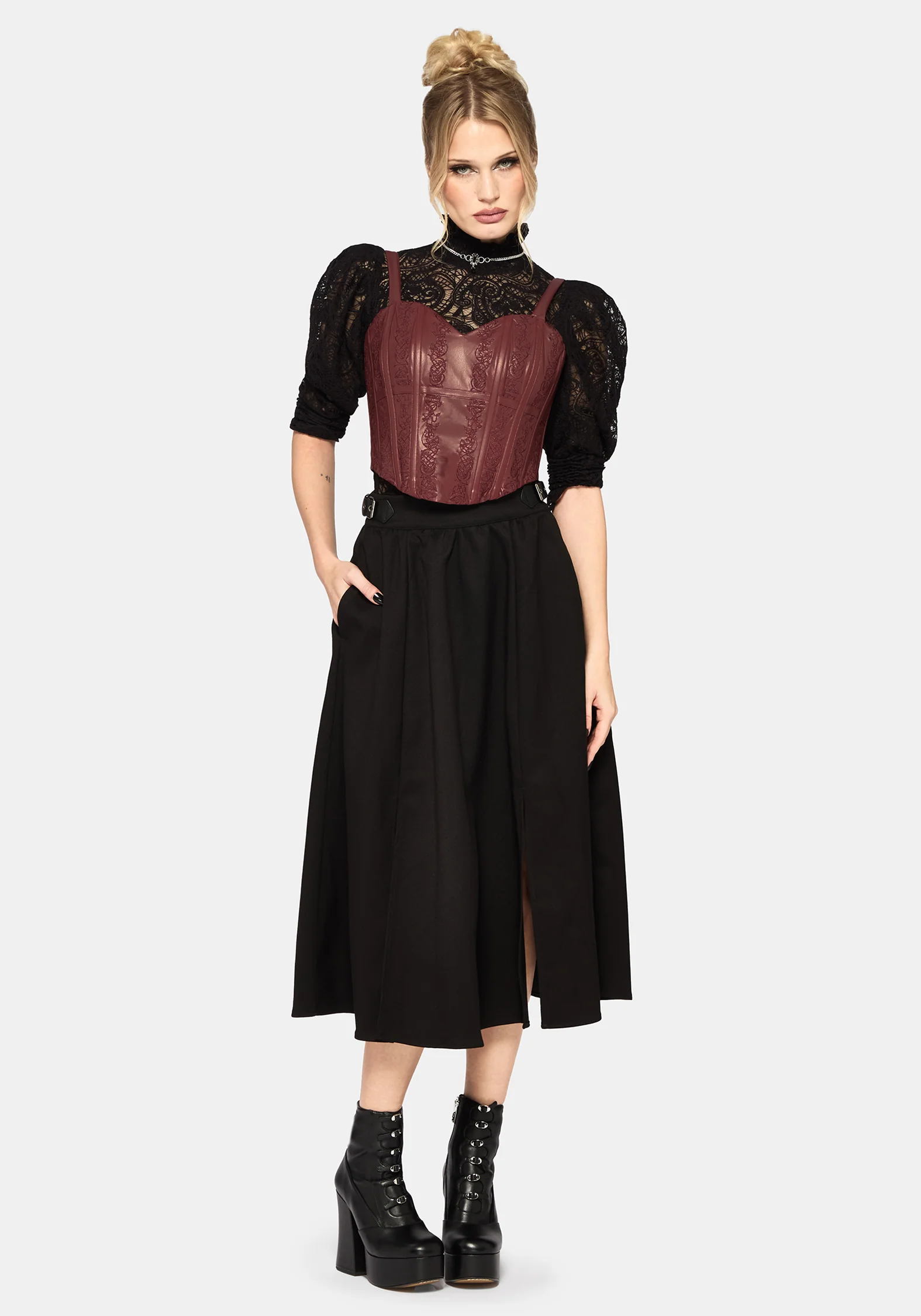 Rouvelle PU Red Corset - Image 8