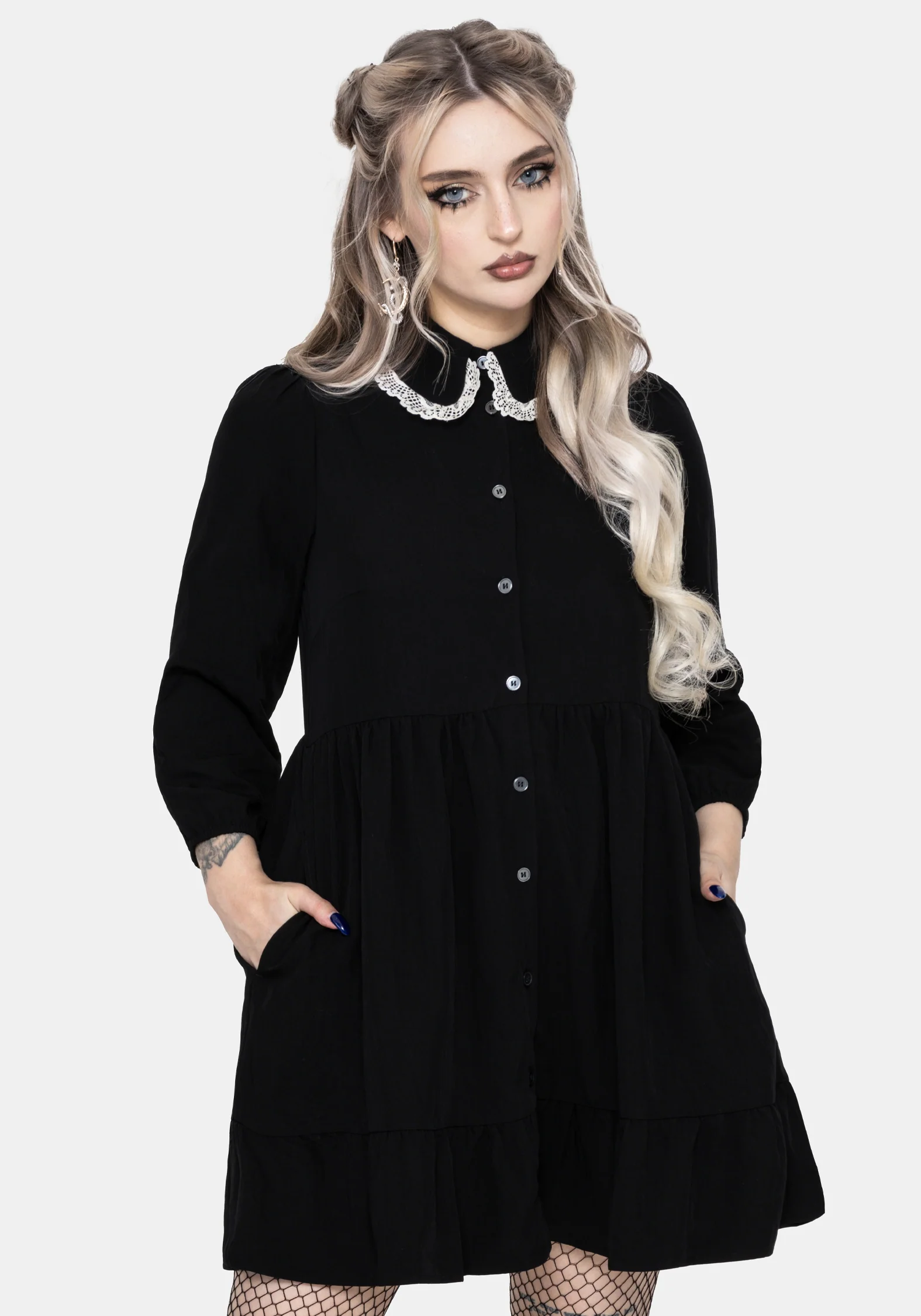 Salem Collar Mini Smock Dress - Image 4