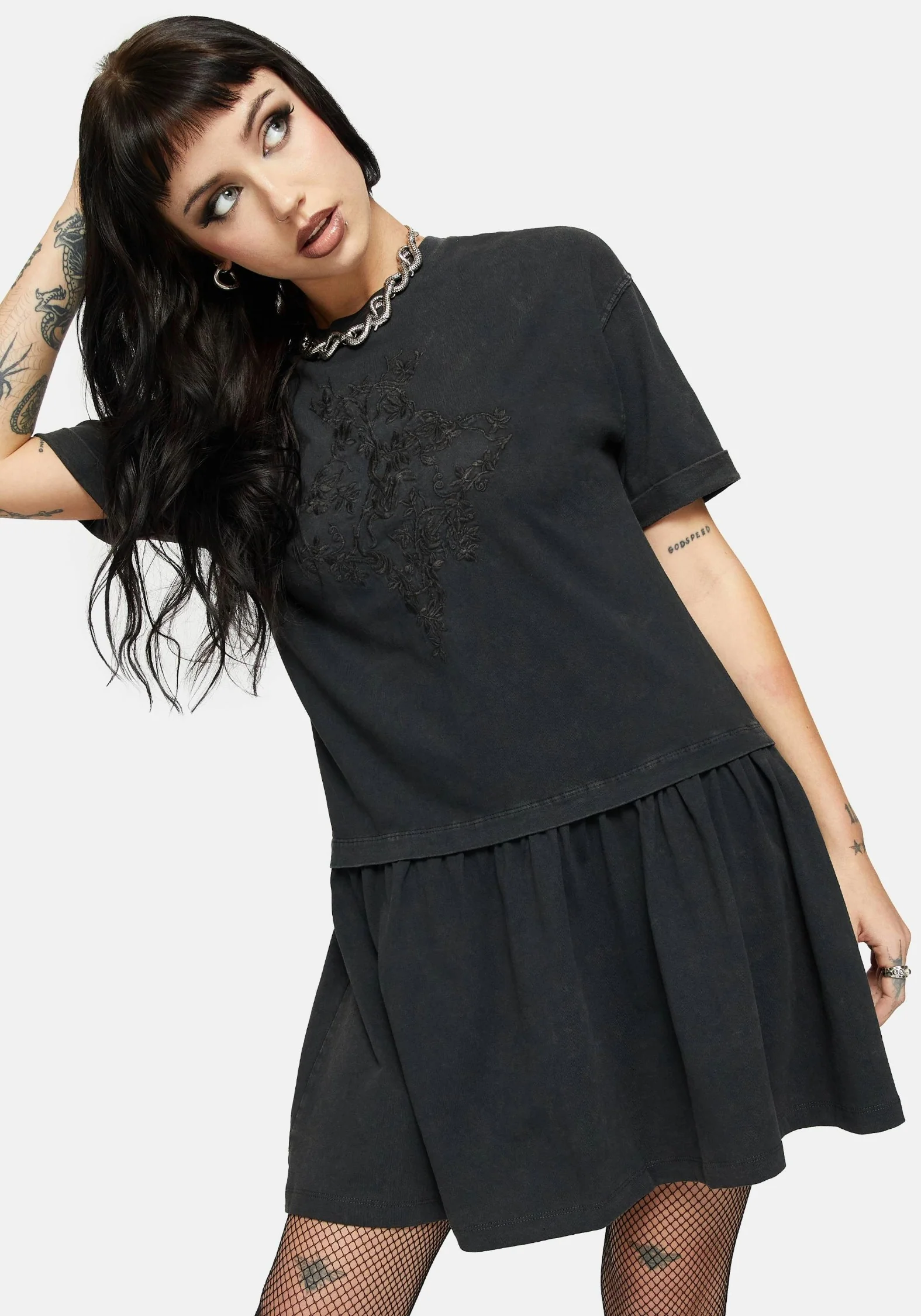 Saski Thorn Drop Waist Skater Dress - Image 4
