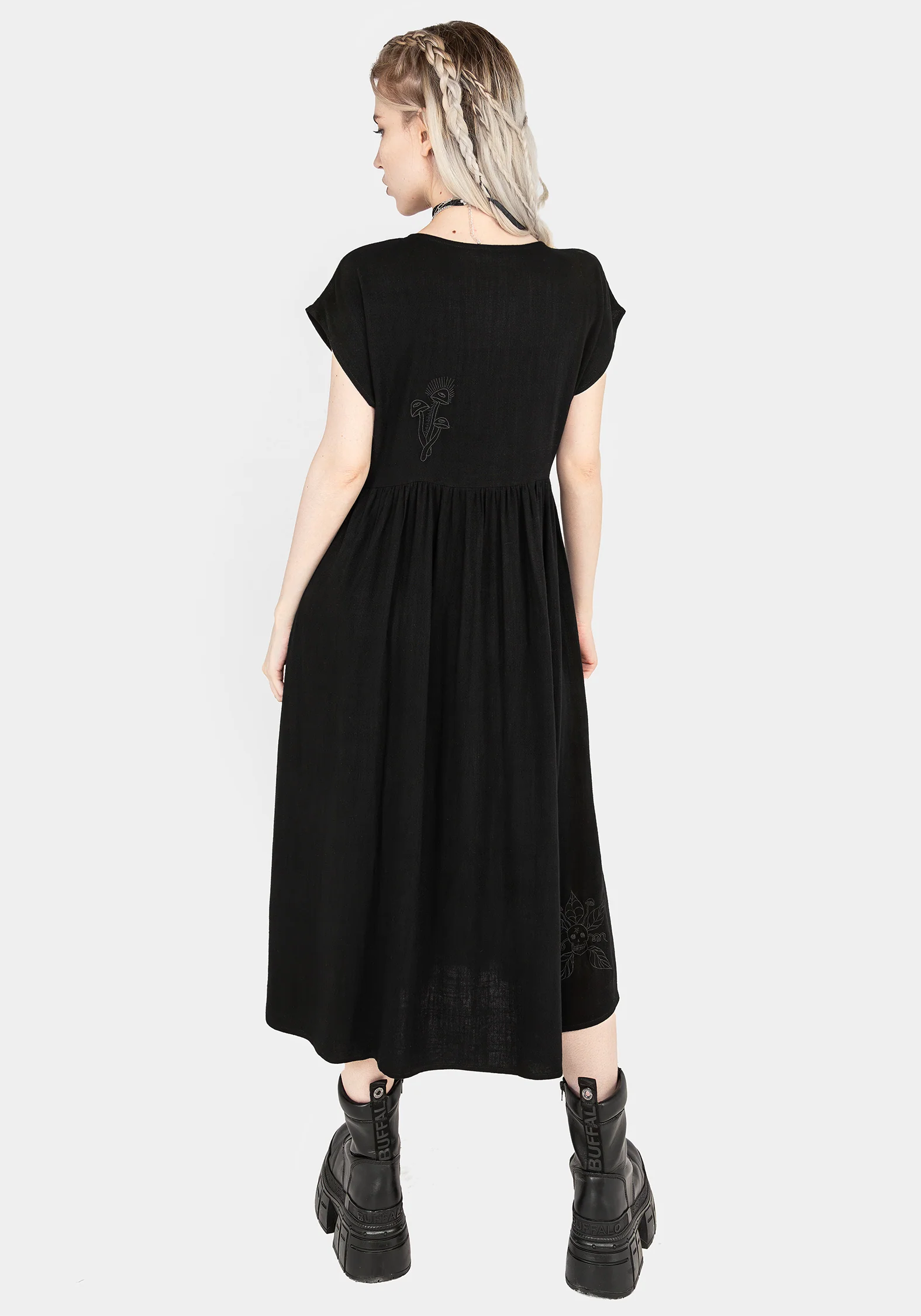 Scutellaria Embroidered Button Up Midi Dress - Image 3