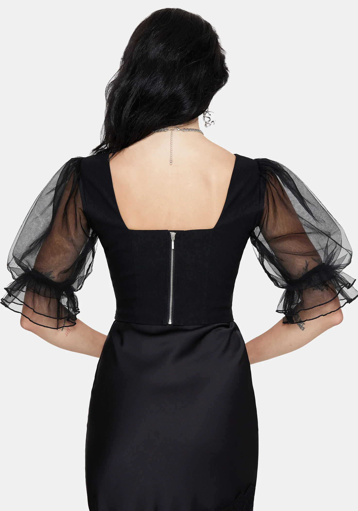 Silva Climbing Roses Embroidered Puff Sleeve Top - Image 3