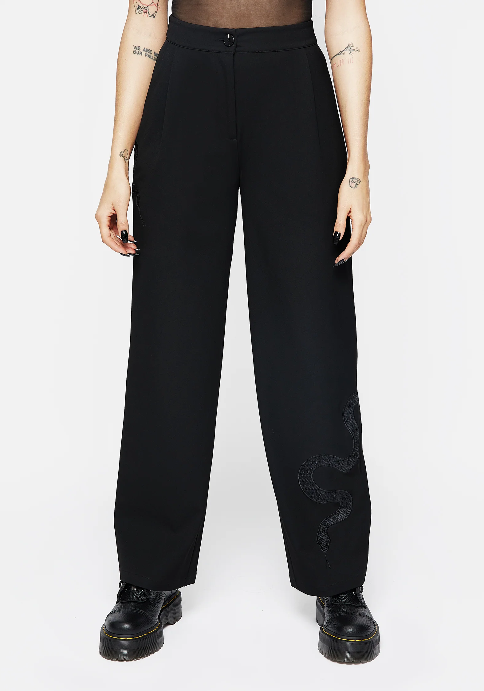 Slither Snake Embroidered Tailored Trousers - Image 4