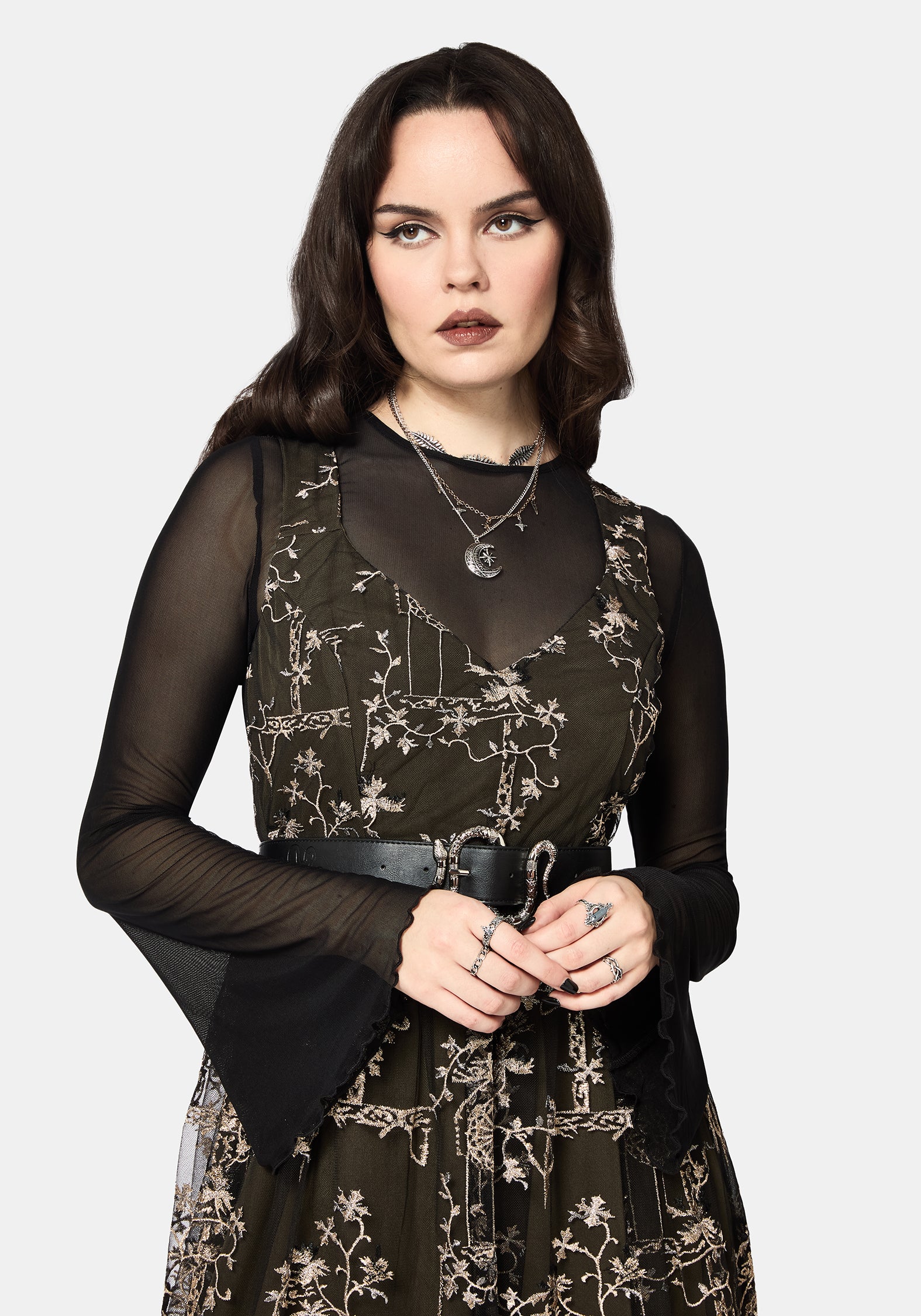 Stellar Vine Embroidery Midaxi Dress - Image 6