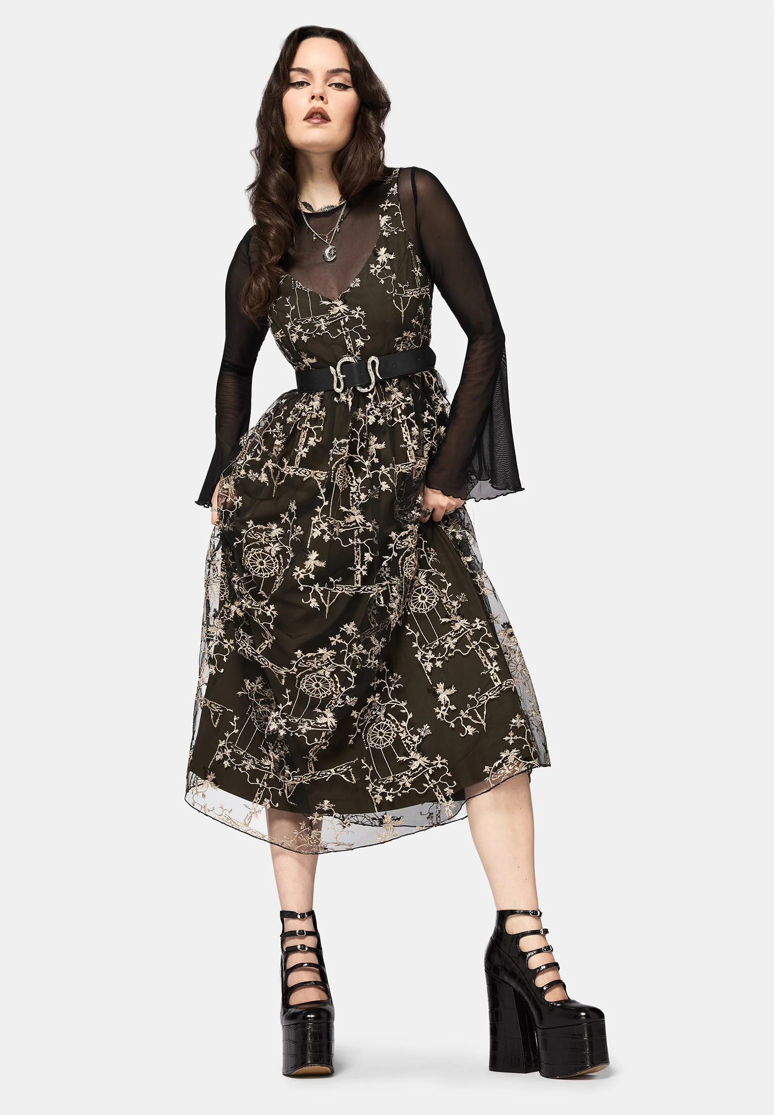 Stellar Vine Embroidery Midaxi Dress - Image 7