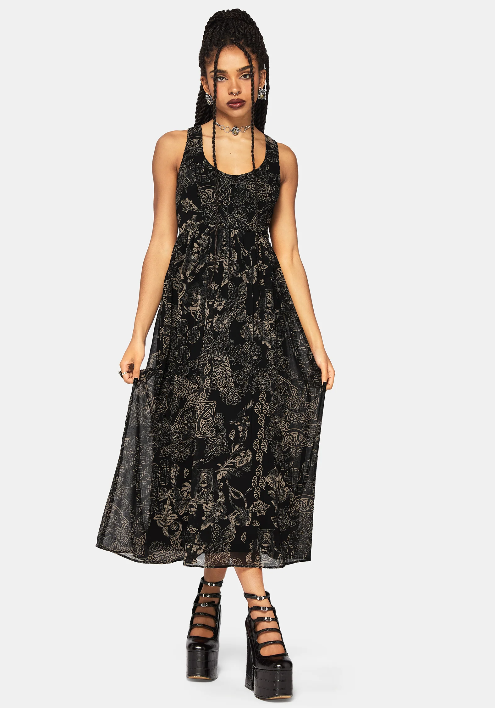Surge Celtic Print Cami Midaxi Dress - Image 4