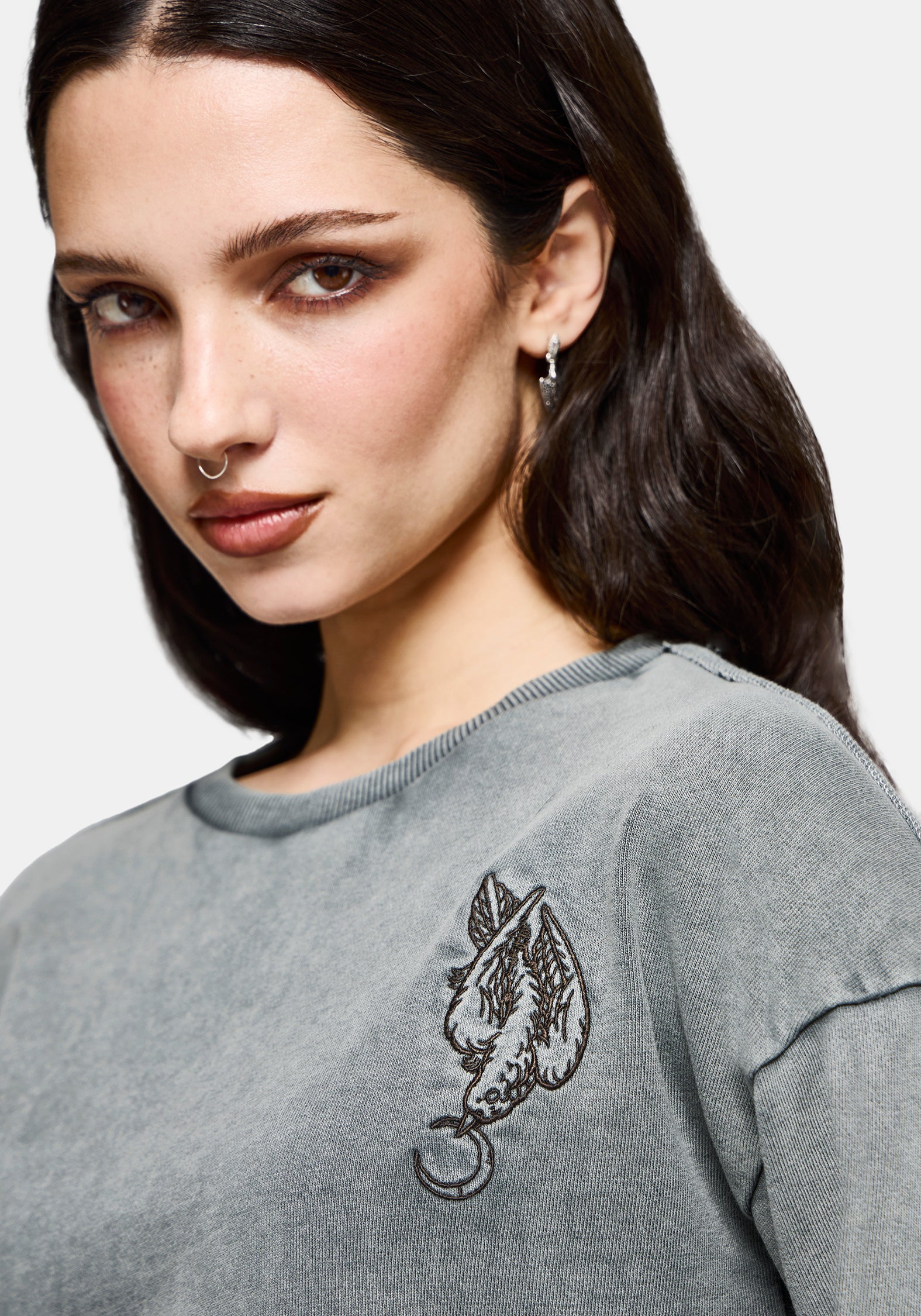 Sylph Fallen Dove Embroidered Sweatshirt - Image 2