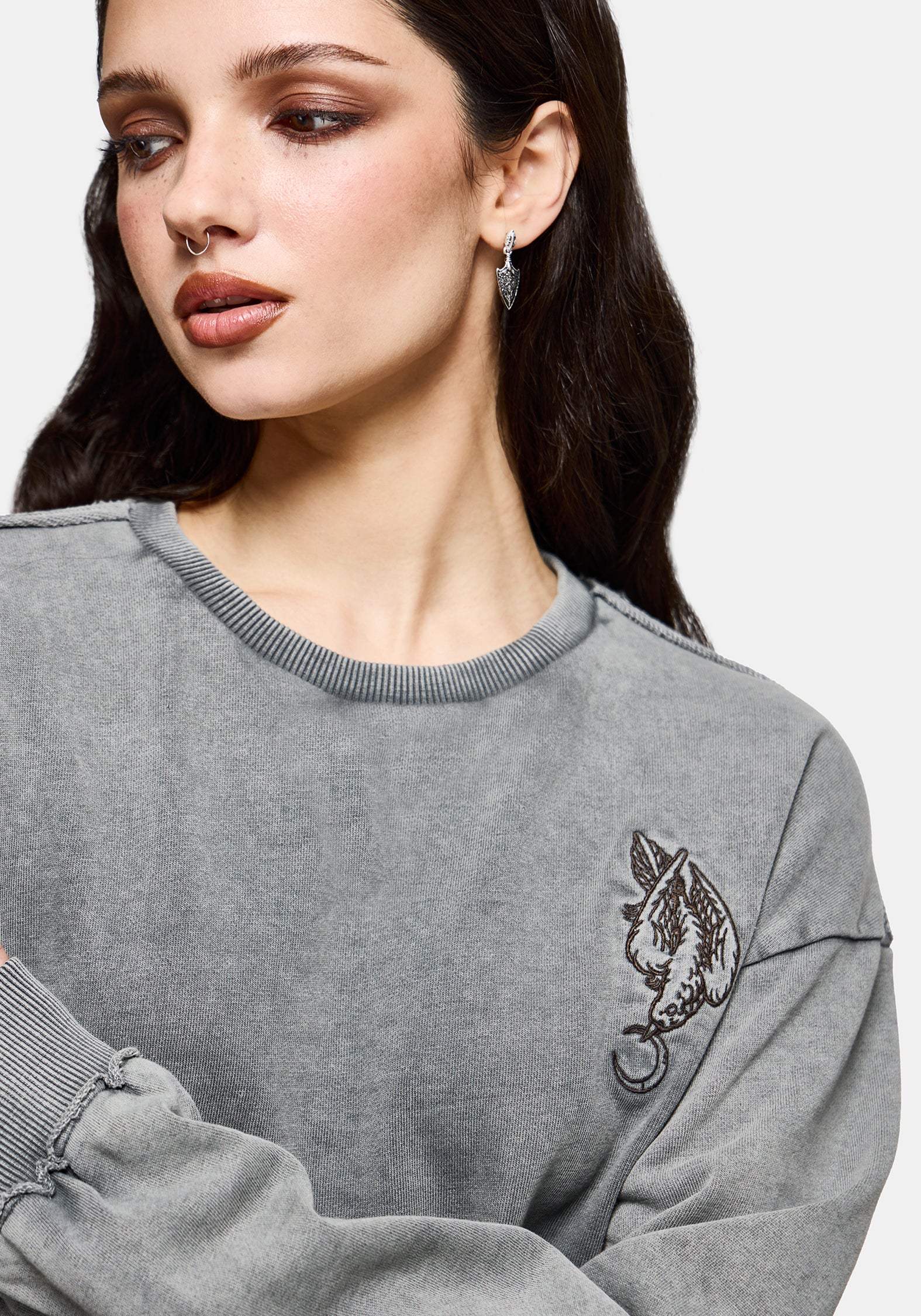Sylph Fallen Dove Embroidered Sweatshirt - Image 5