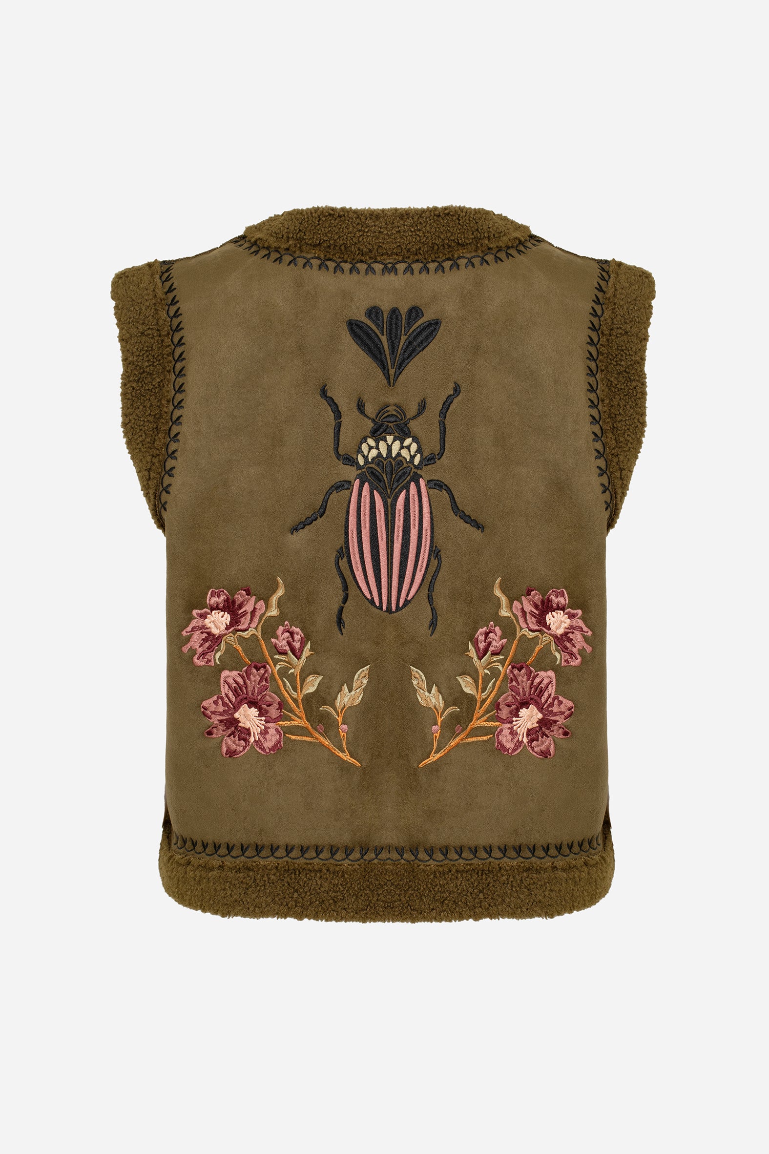 Sylvara Borg Embroidered Bug Gilet - Image 14