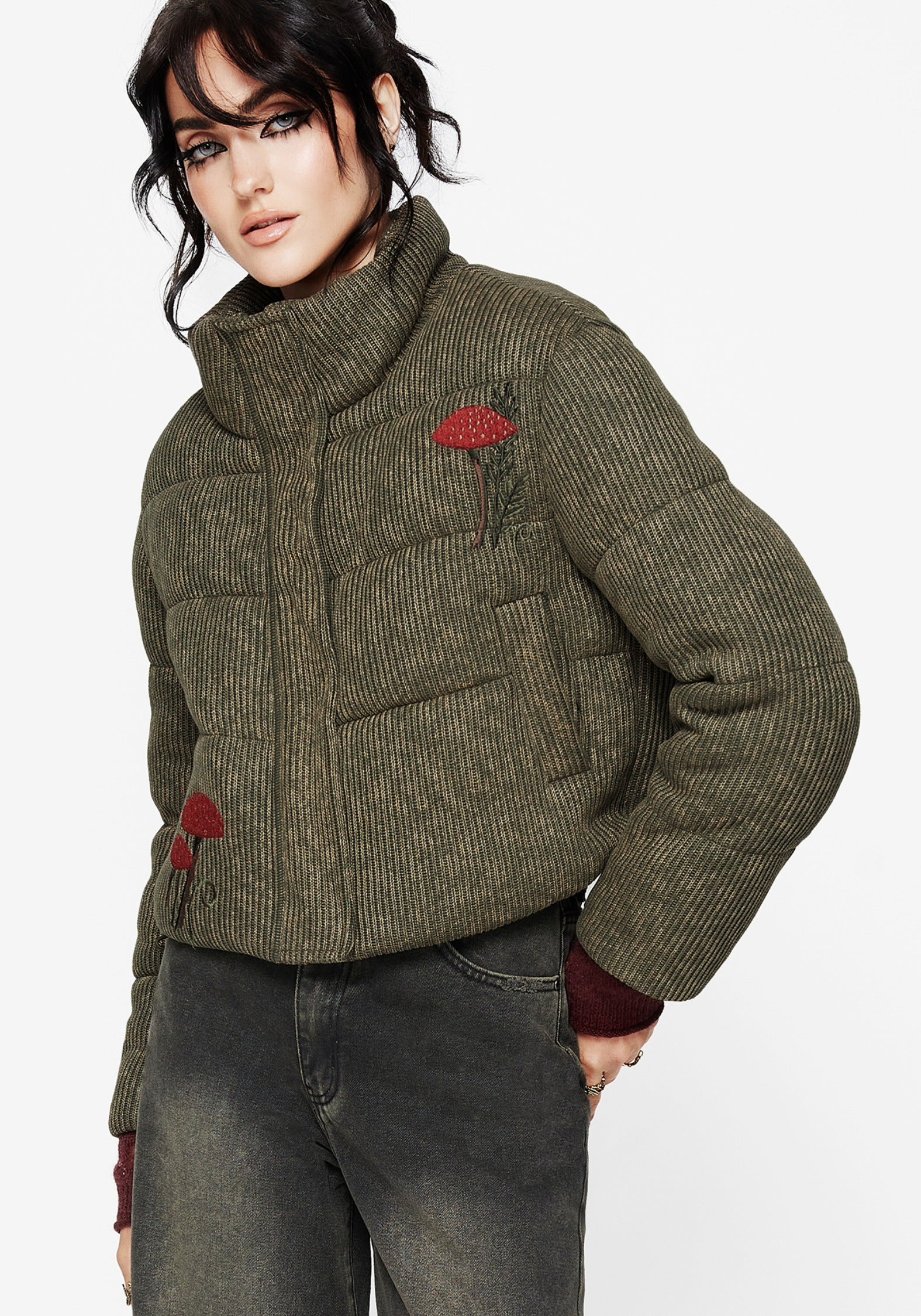Sylvia Embroidered Knit Bomber Jacket - Image 5