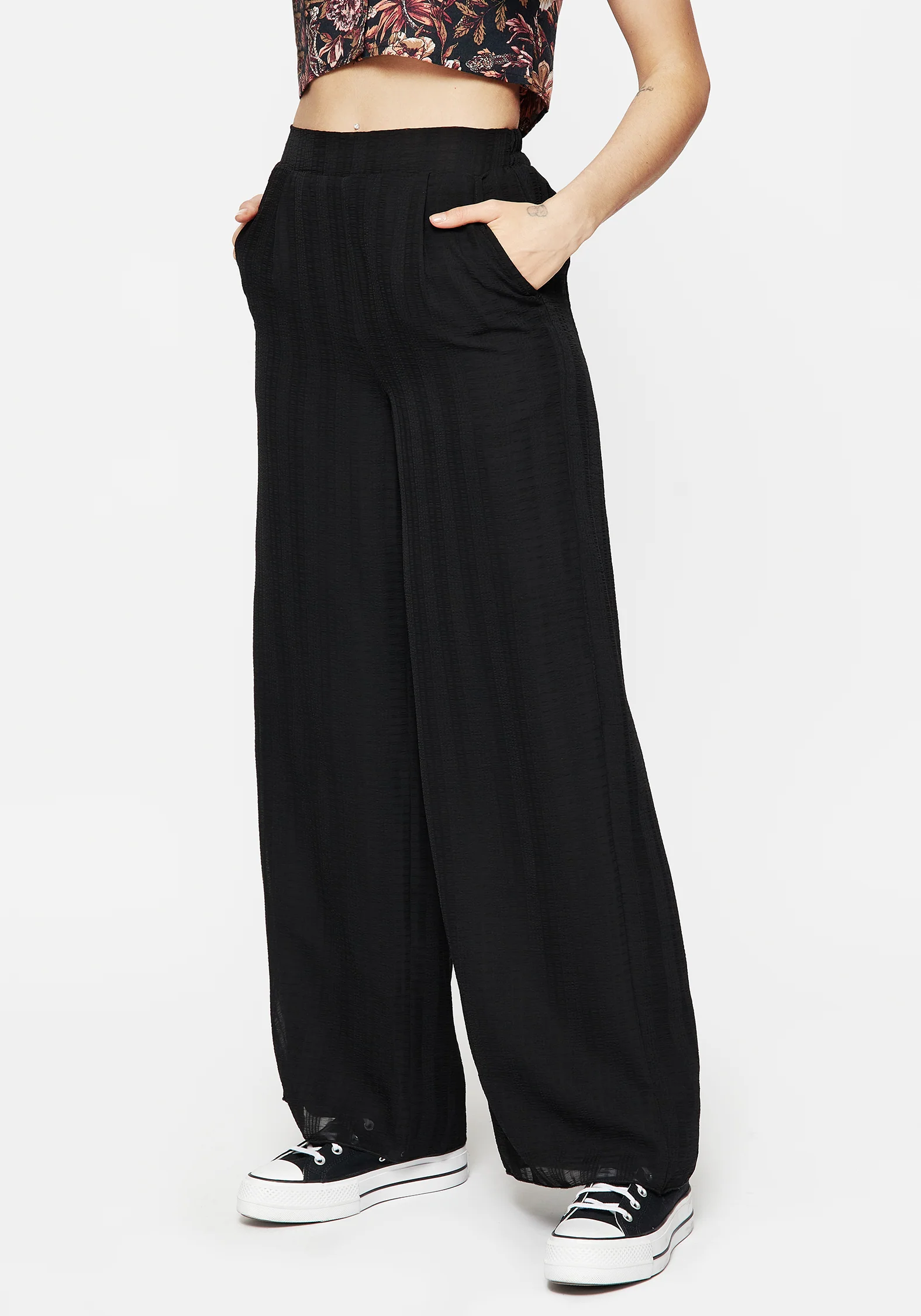 Tabitha Wide Leg Check Trousers - Image 5