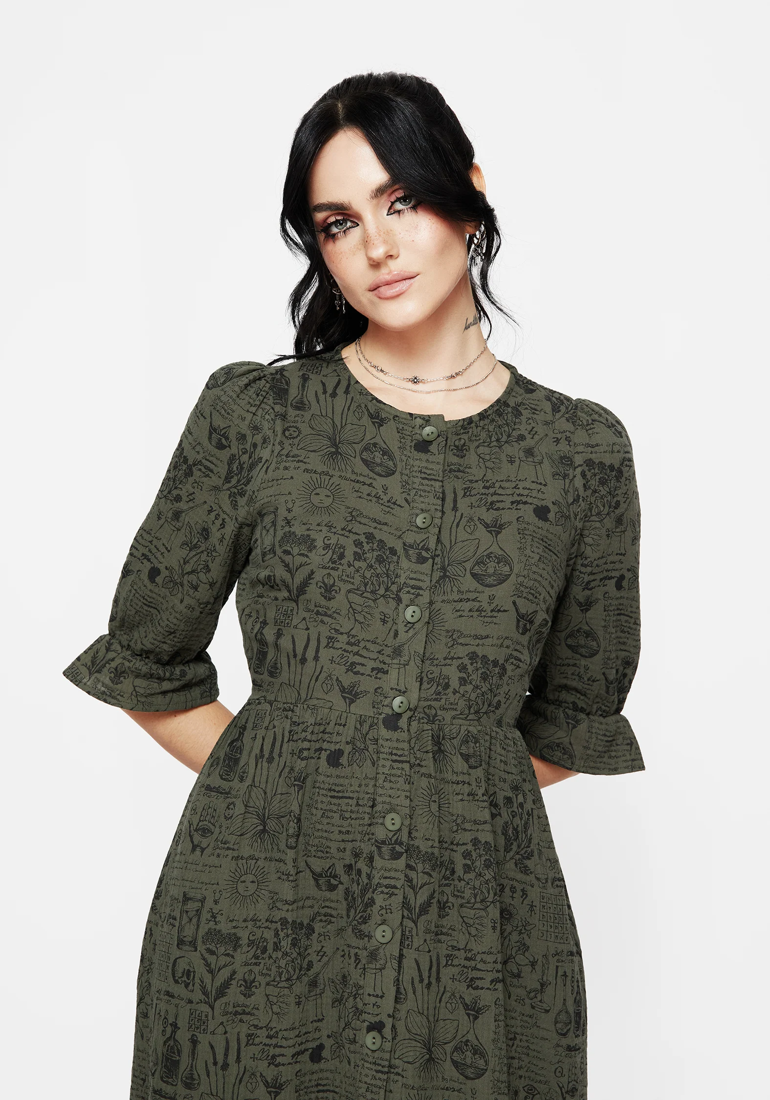 Taddea Cotton Button Up Midaxi Dress - Image 4